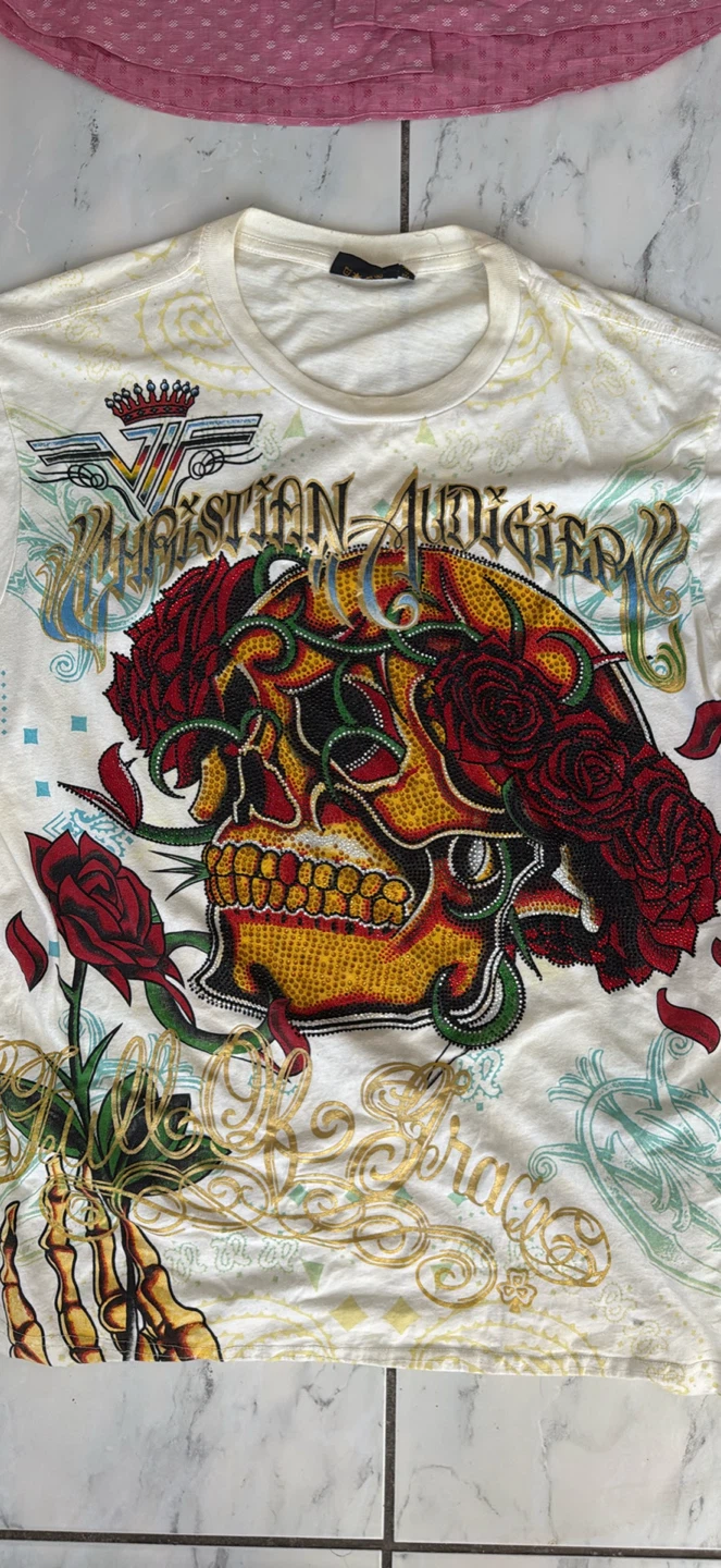 Christian Audigier Skull & Roses T-Shirt - photo 5