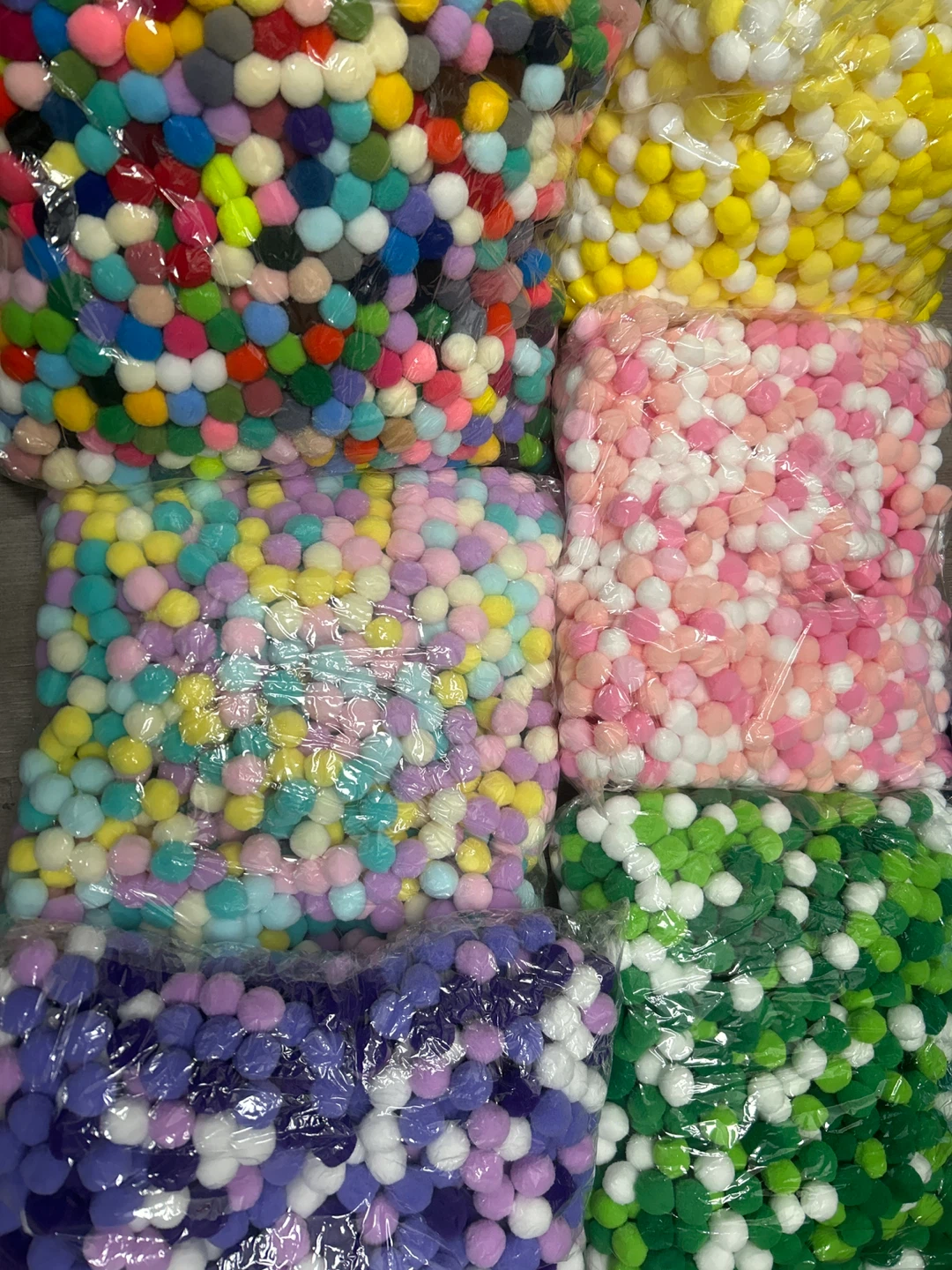 Mixed Colour Pom Poms Craft Supplies