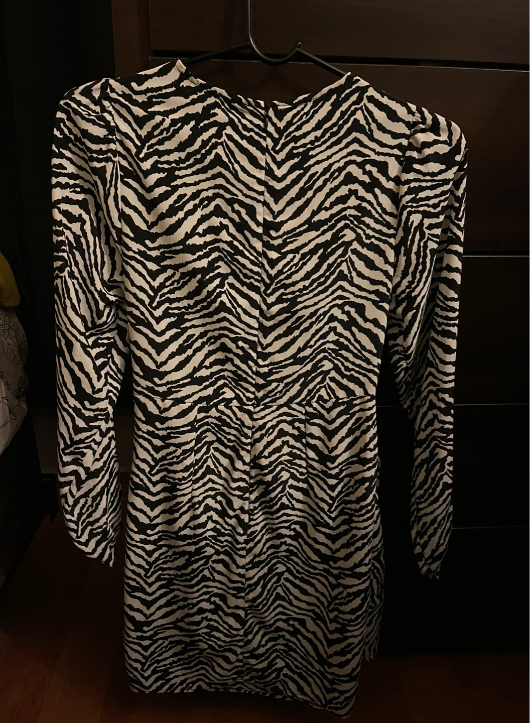 Zara Black and White Zebra Print Tie Waist Dress - photo 5