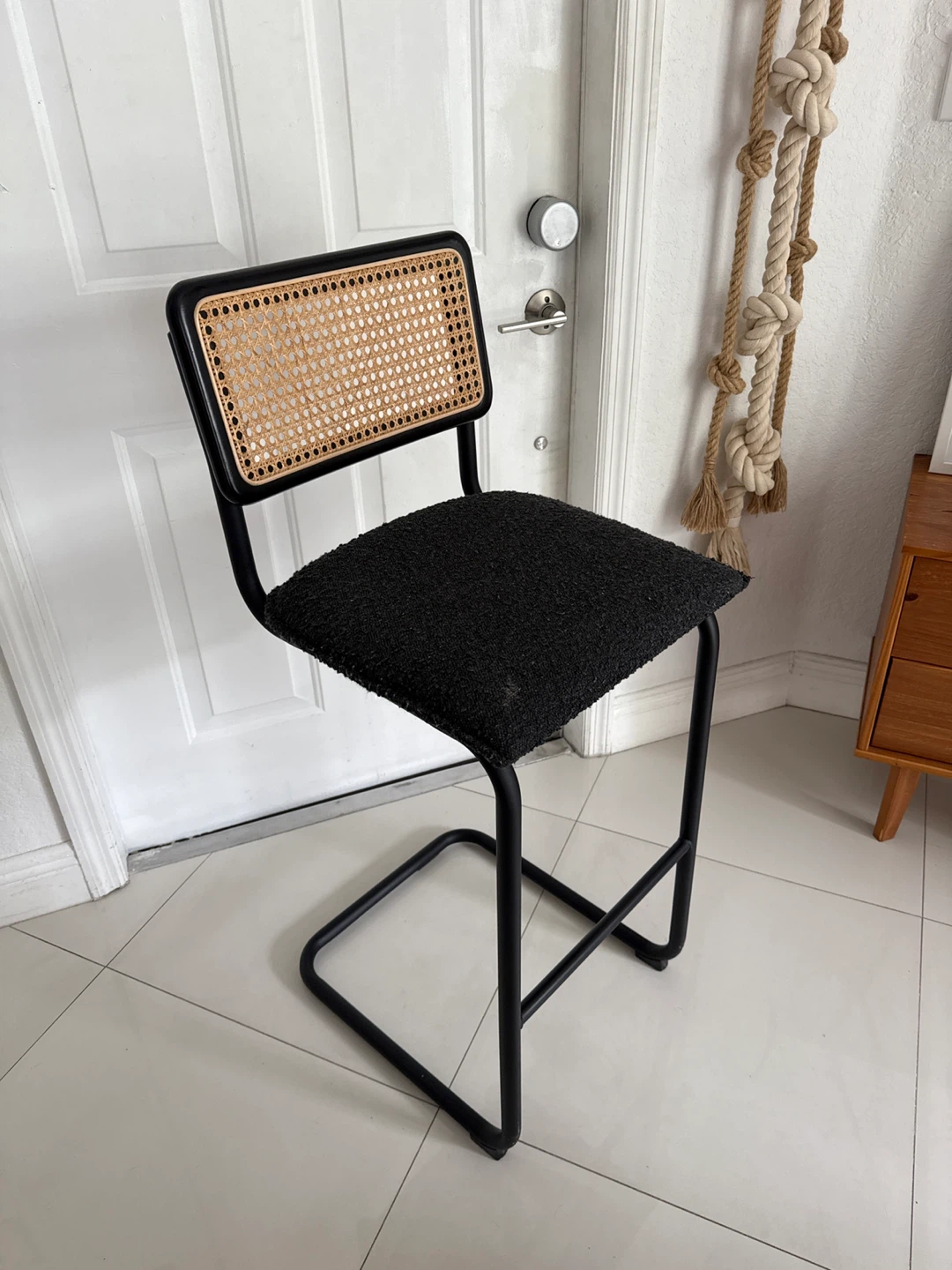 Set of 2 Cane Back Bar Stool