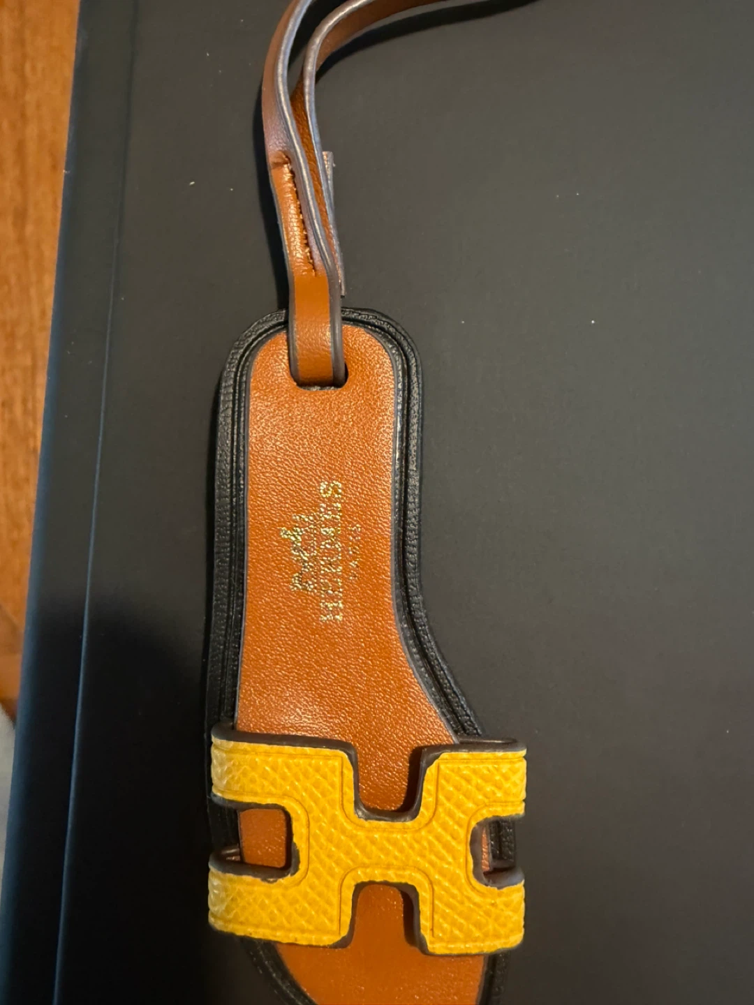 Hermès Orange & Yellow Leather Sandal Charm - photo 2