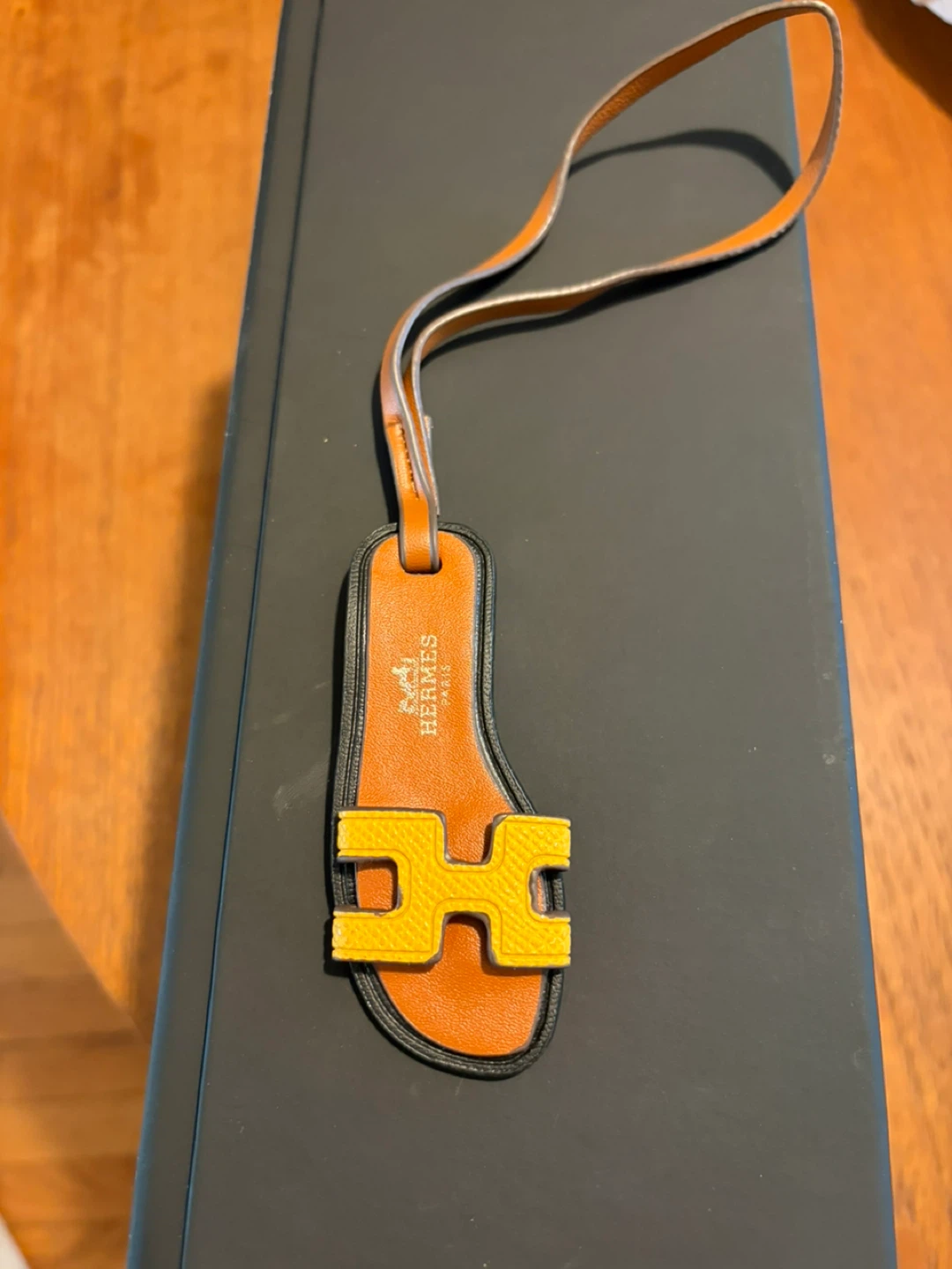 Hermès Orange & Yellow Leather Sandal Charm