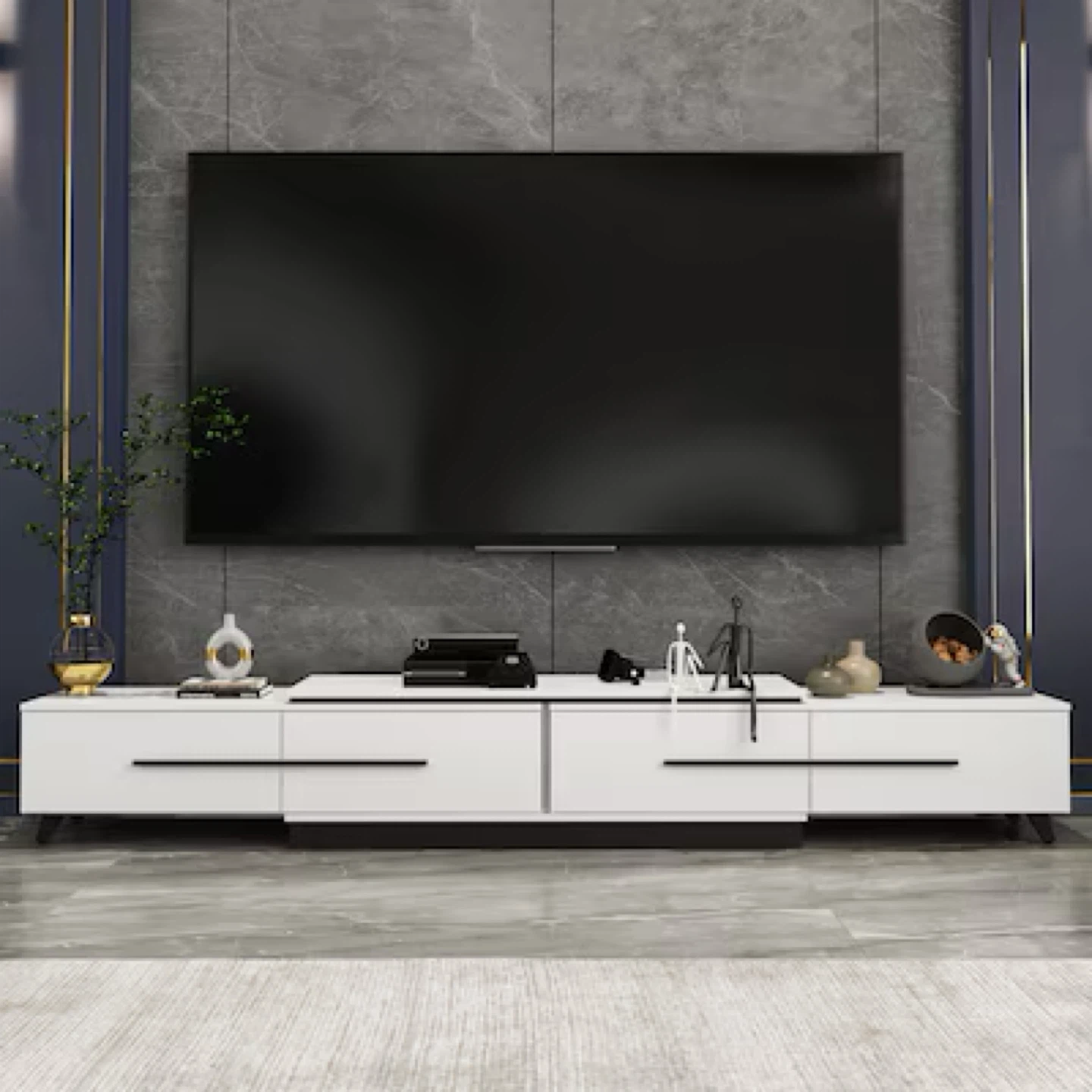 White Media Console TV Stand - photo 2