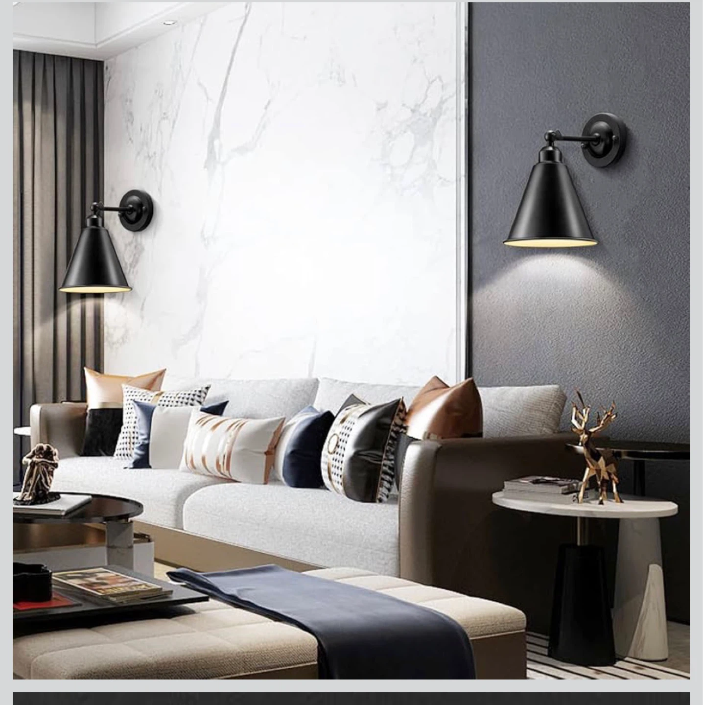 Brand New! Modern Black Wall Sconce Lighting Set of 2 - photo 3