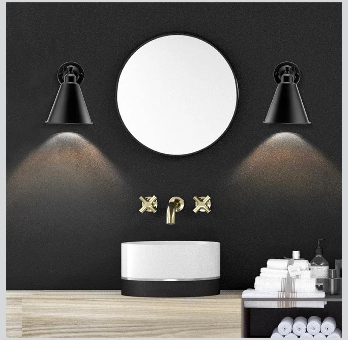 Brand New! Modern Black Wall Sconce Lighting Set of 2 - photo 4