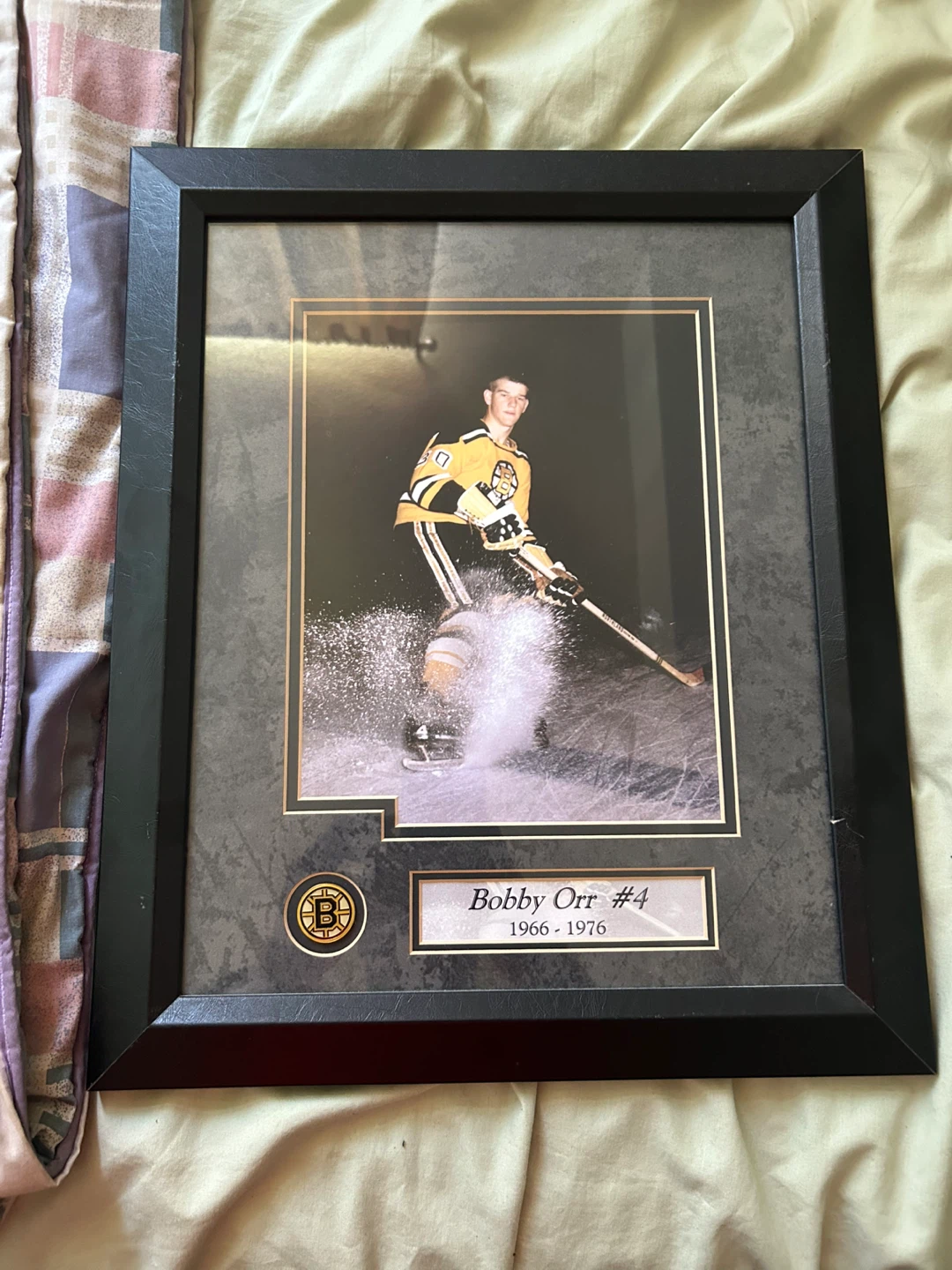 Framed Bobby Orr #4 Boston Bruins Photo 1966-1976