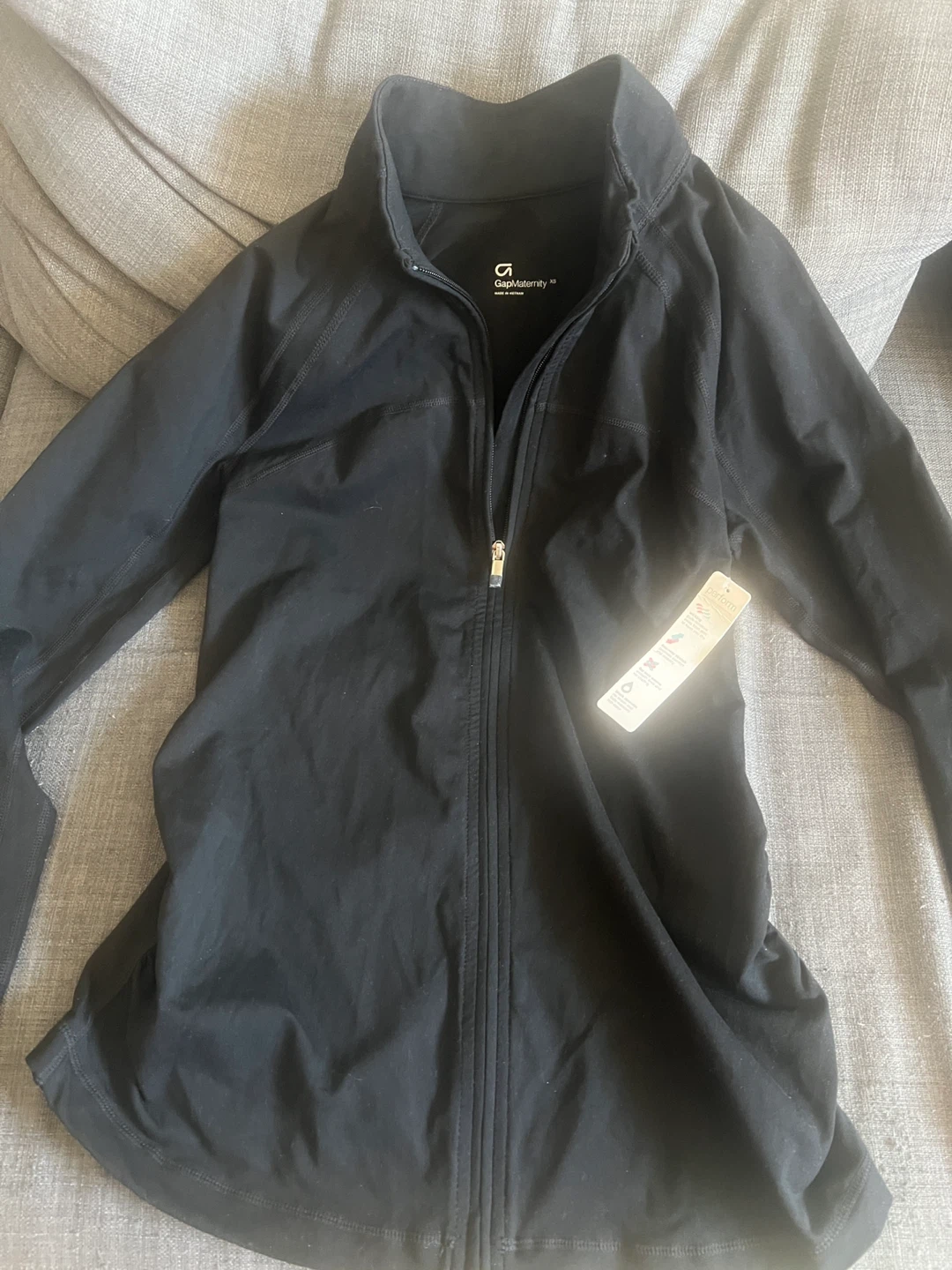 Gap Maternity Black Zip-Up Jacket XS