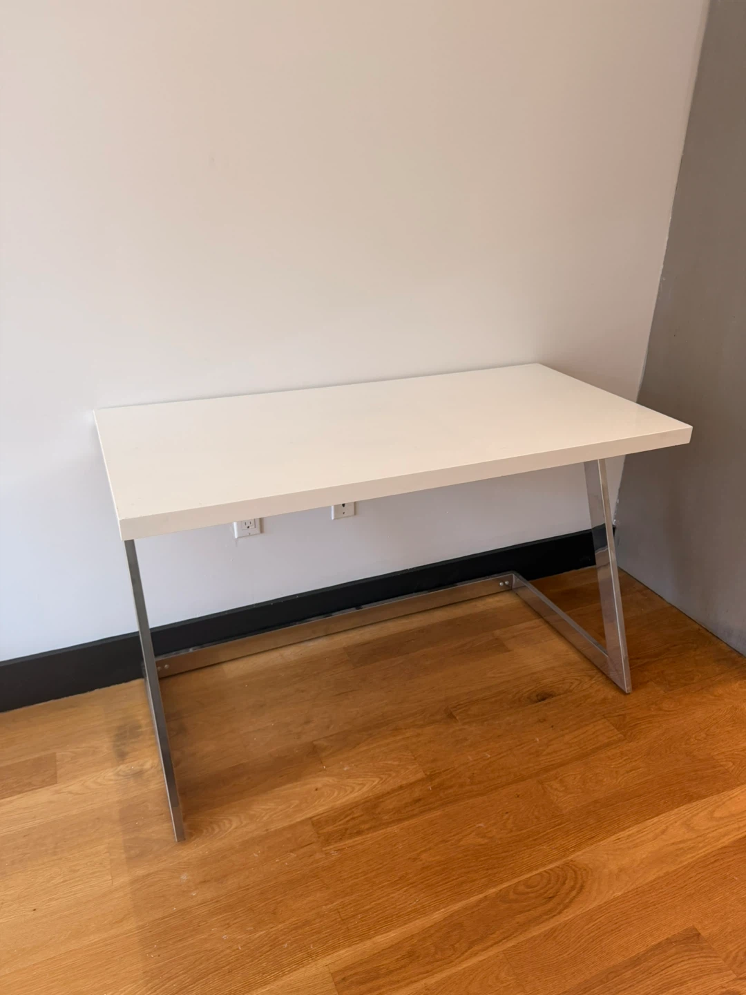 White Desk with Chrome Legs