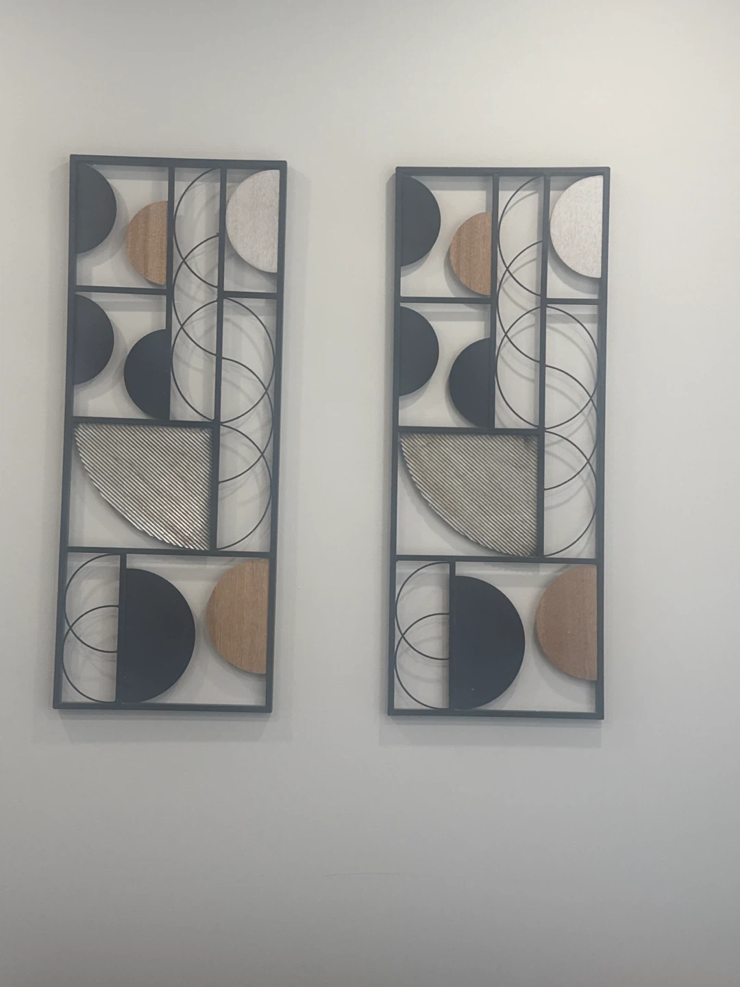 Set of 2 Geometric Wall Art Pieces