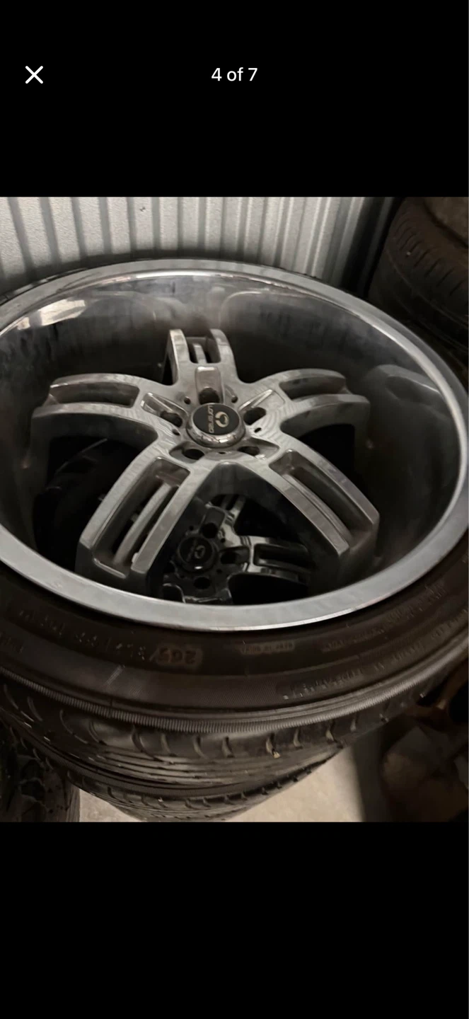 Chrome 5-Spoke Wheels with Tires - photo 3