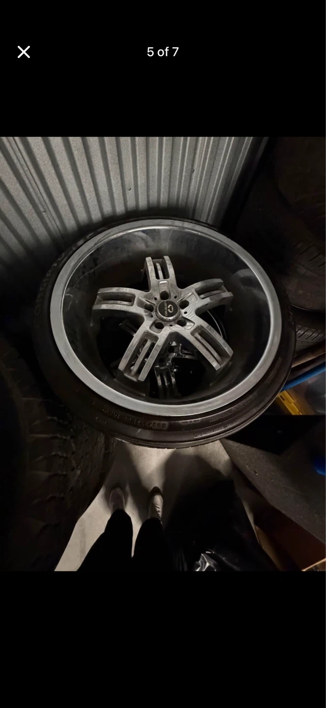 Chrome 5-Spoke Wheels with Tires - photo 2