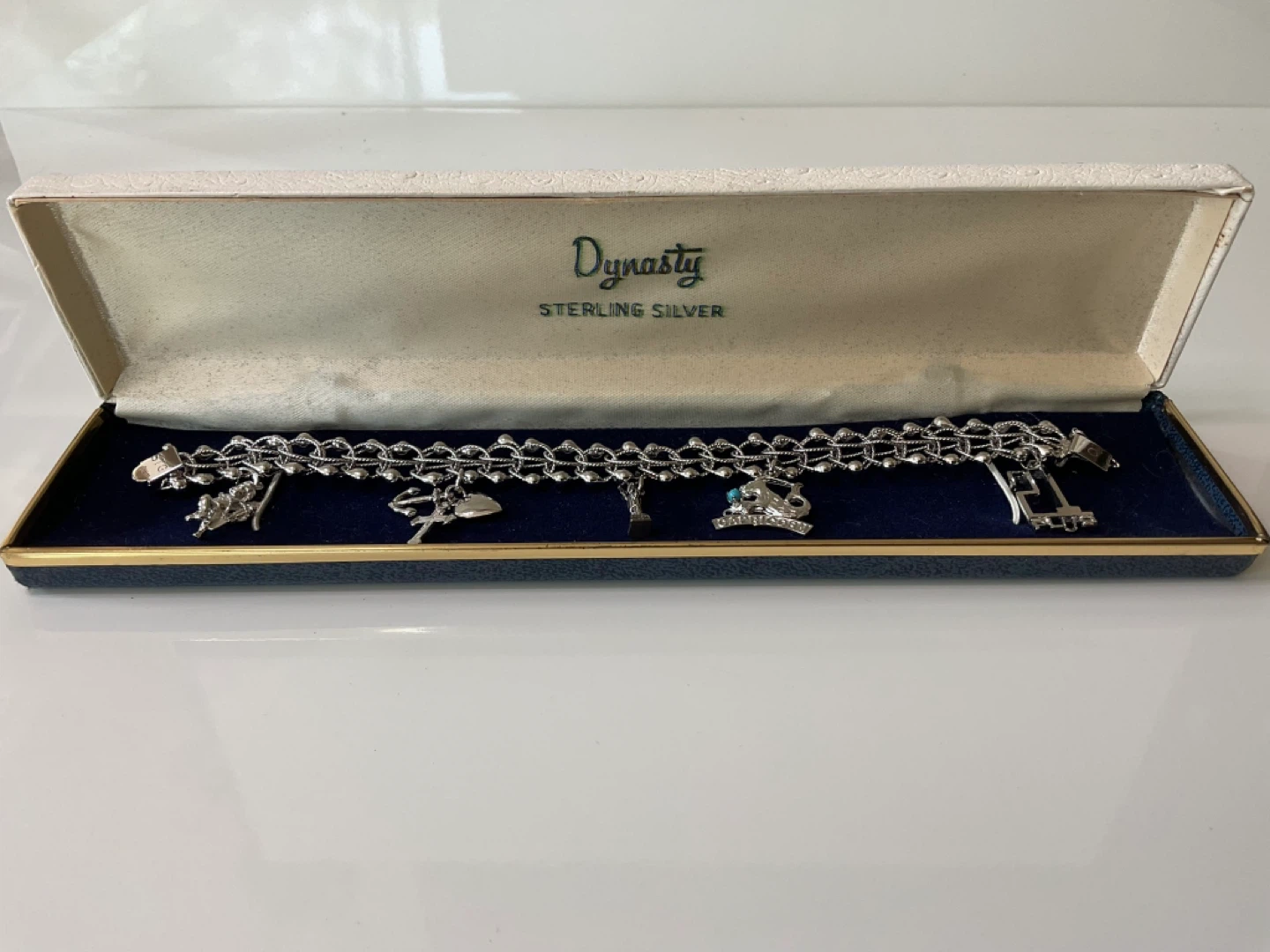 Vintage Dynasty Sterling Silver Charm Bracelet 1970’s