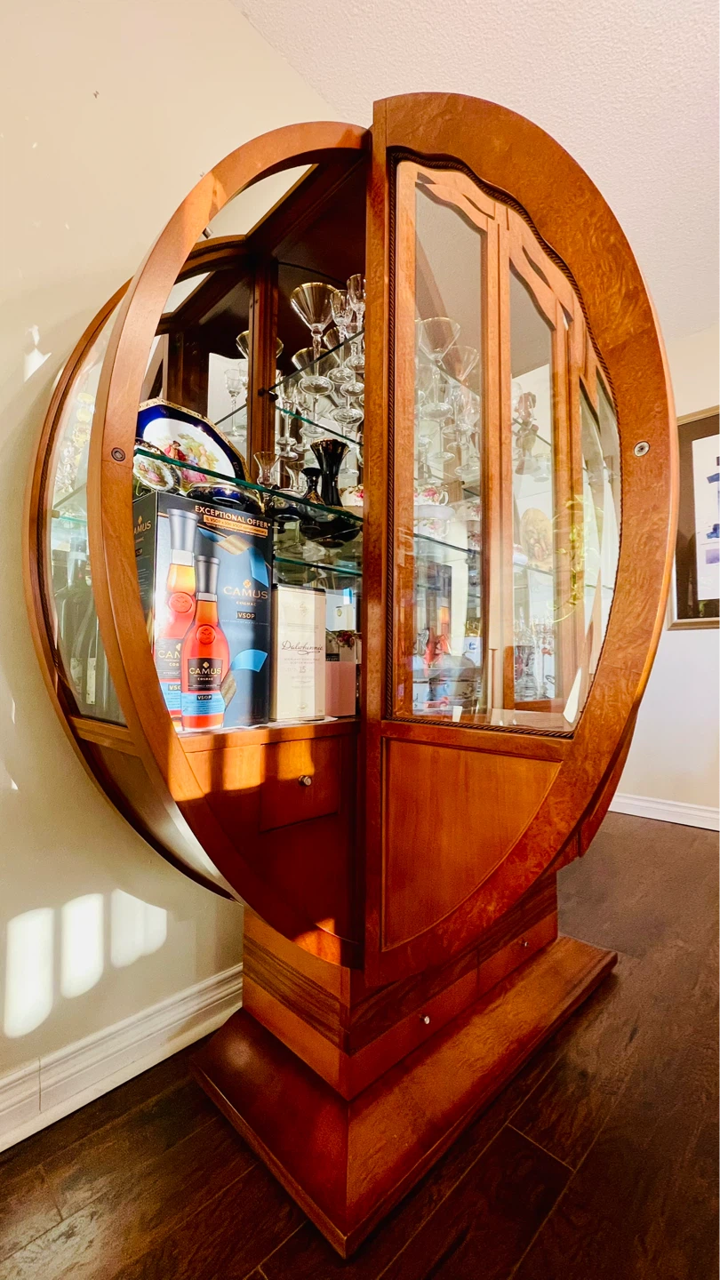 Made in Italy, Circular Wooden Curio Cabinet with Glass Doors - photo 2
