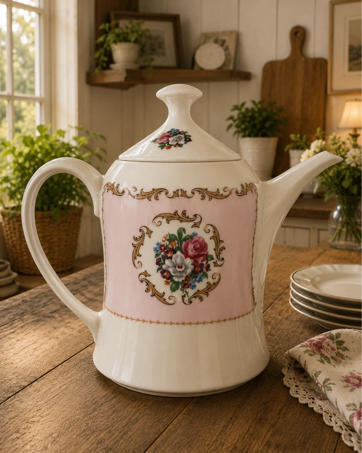 Vintage Floral Coffee Pot