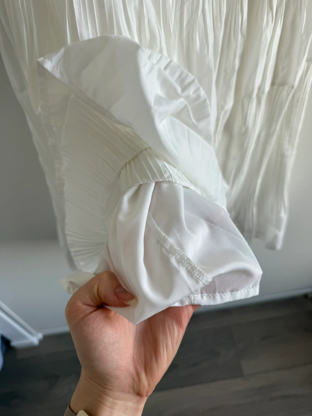 White Pleated Tiered Maxi Skirt - photo 2