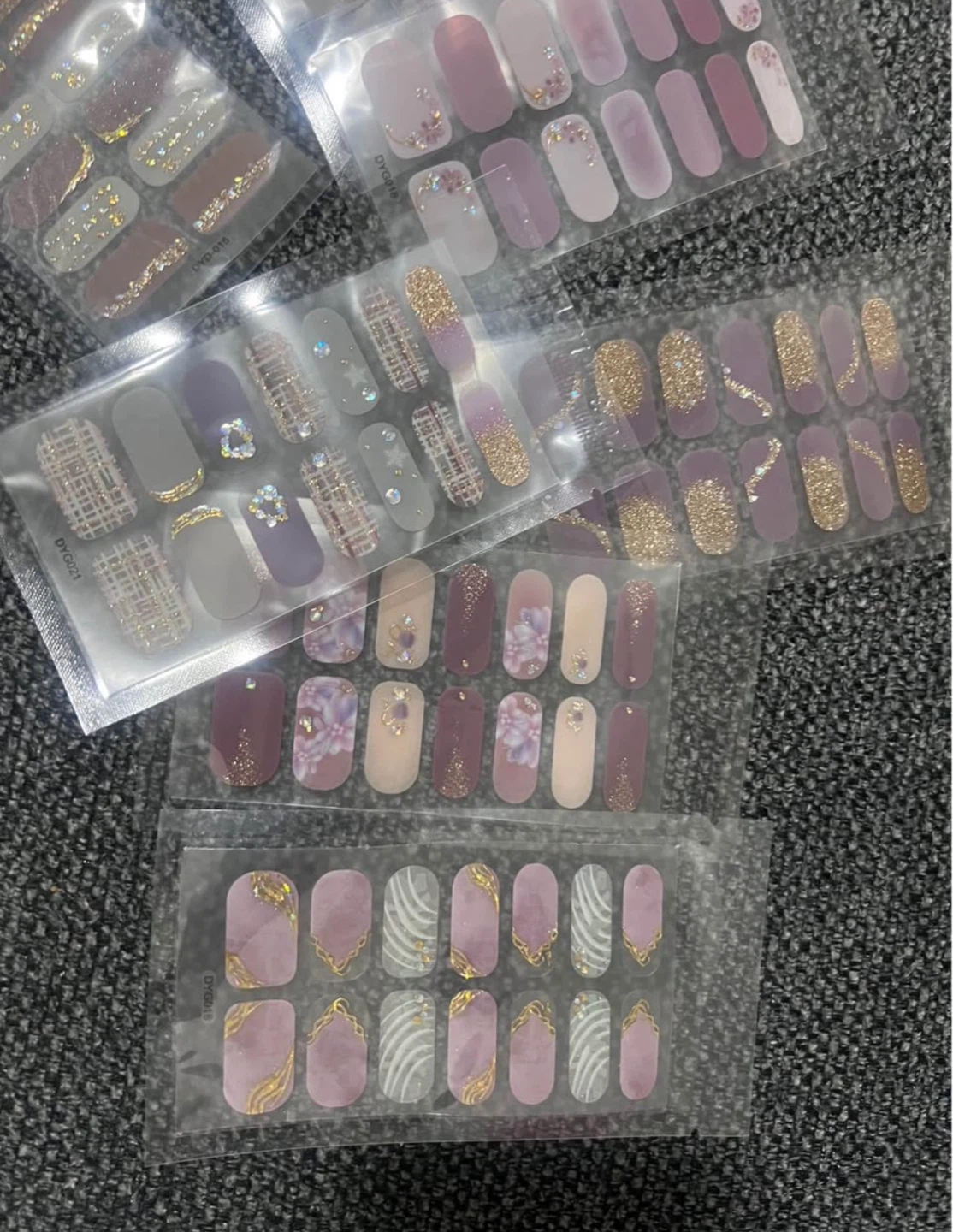 Assorted Nail Stickers & Wraps - Various Designs