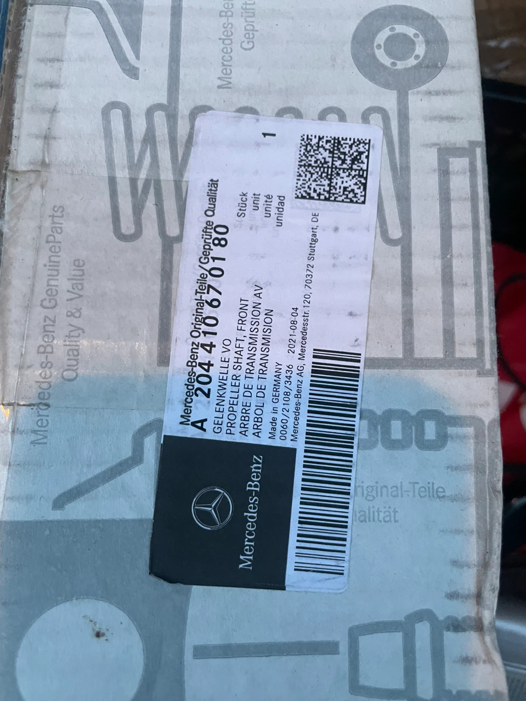 Mercedes-Benz Front Propeller Shaft A 204 410 67 01 80 - photo 2