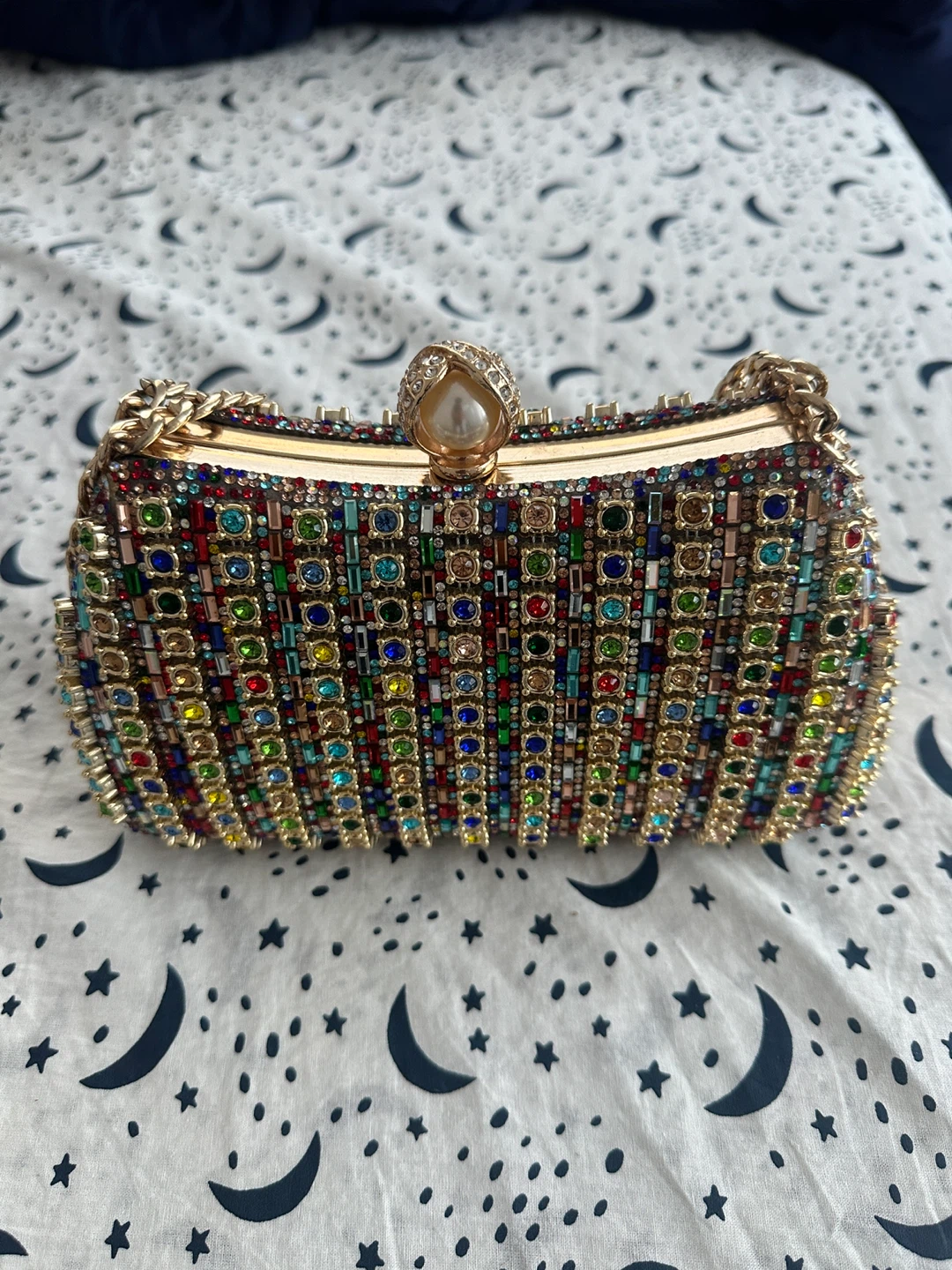 Embellished Clutch Purse with Chain Strap - photo 2