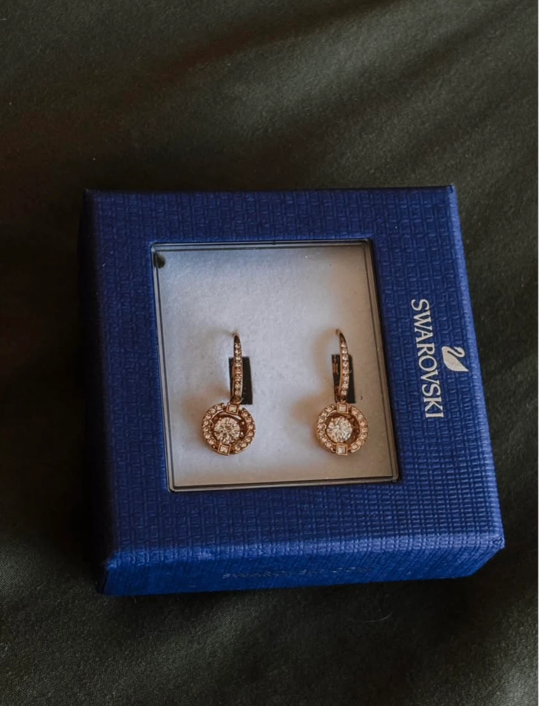 Swarovski Rose Gold Tone Crystal Earrings