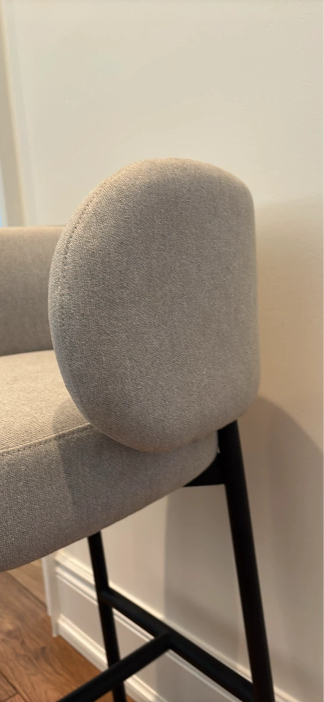 NEW 2 Light Grey Fabric Bar Stools - photo 3