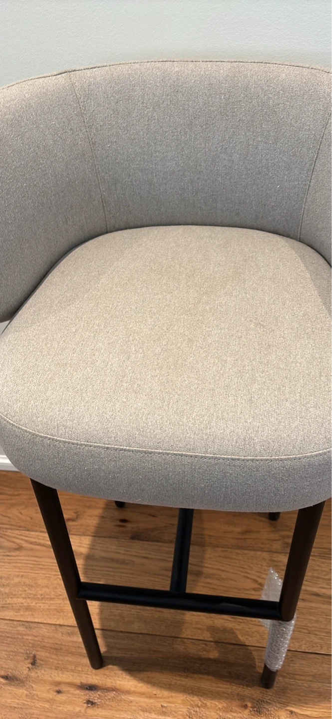 NEW 2 Light Grey Fabric Bar Stools - photo 2