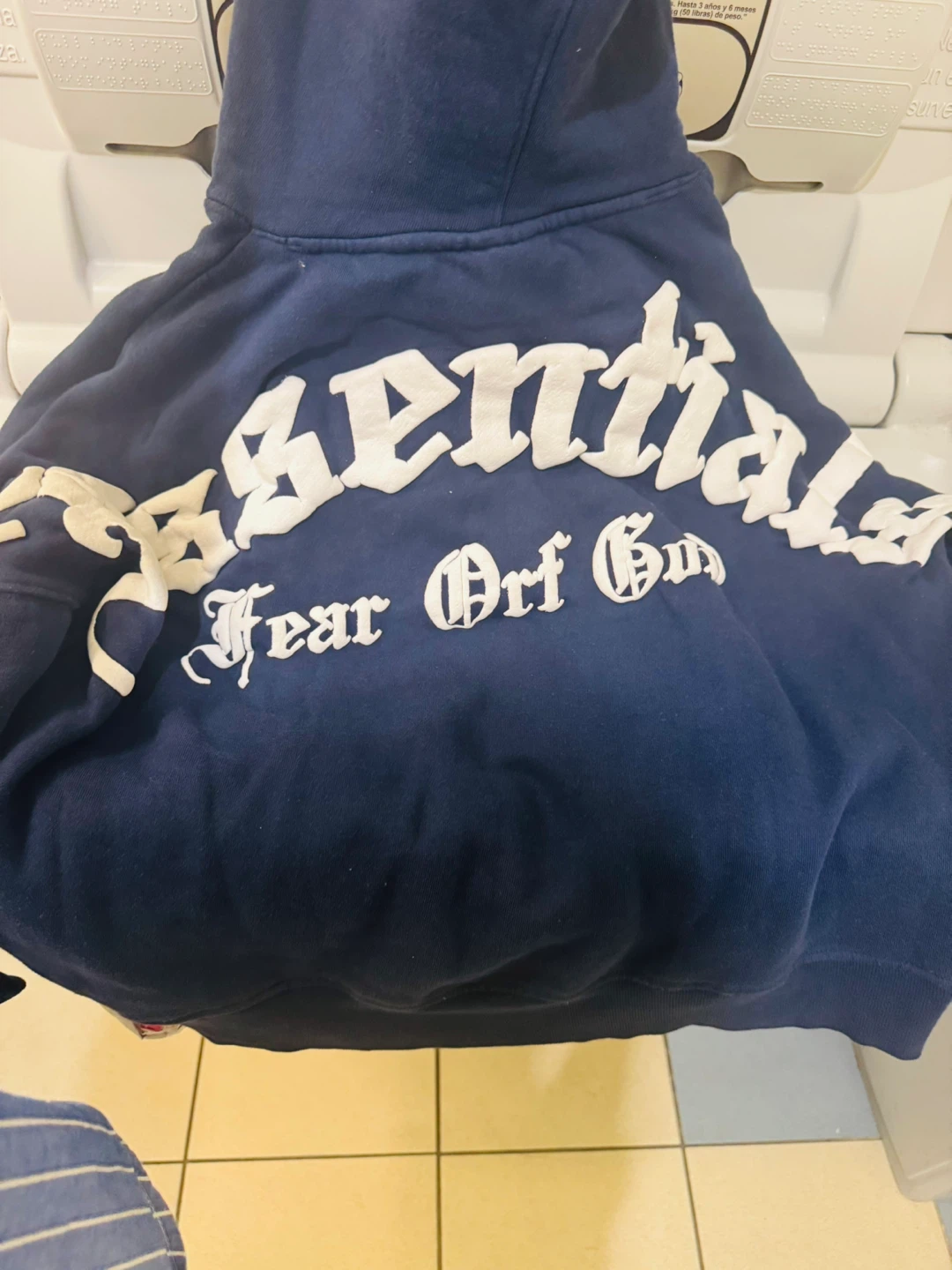 Fear of God Essentials Navy Hoodie~medium - photo 2