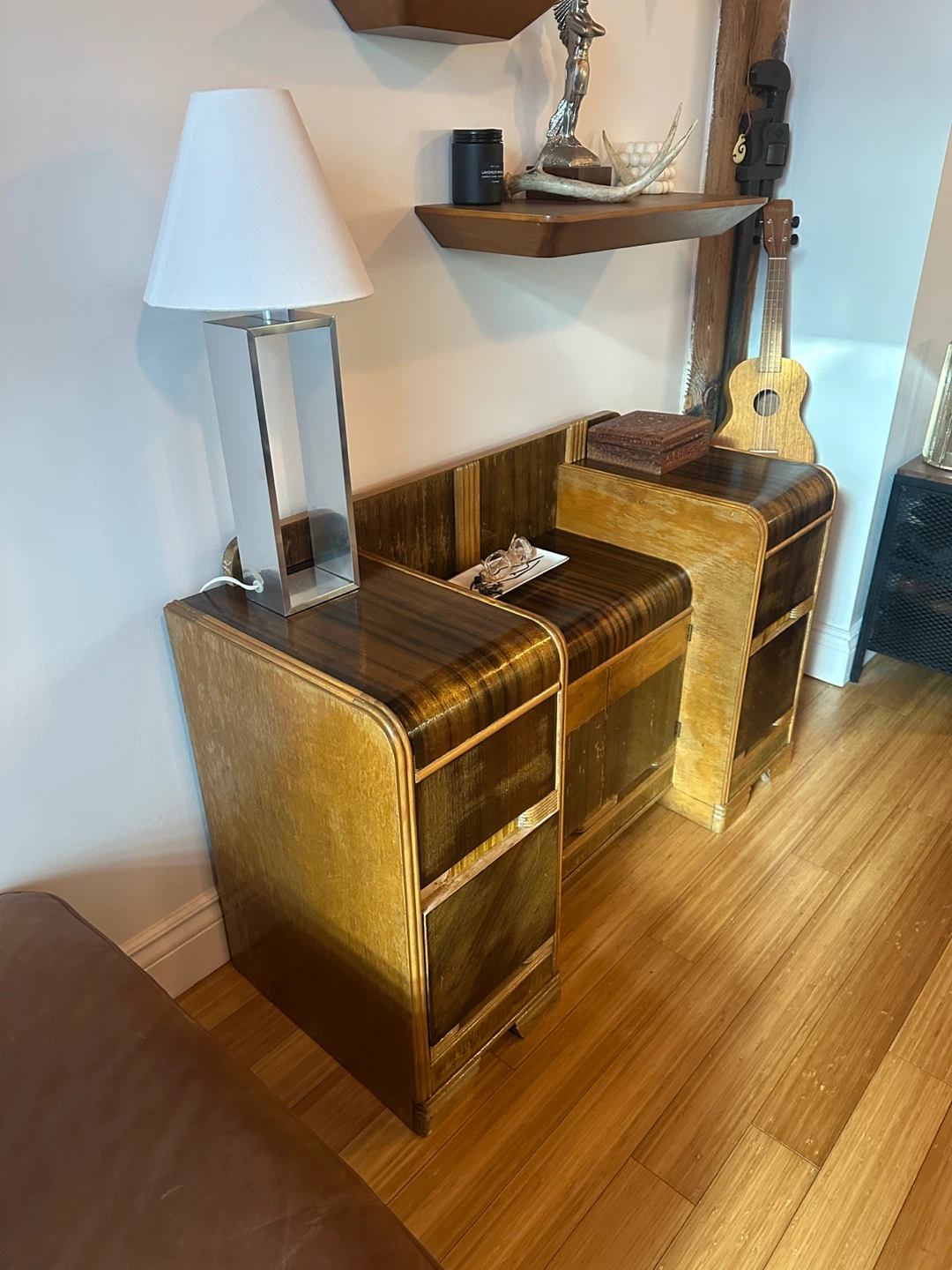 ANTIQUE HENRI VALLIERES ART DECO VANITY DRESSER CABINET CONSOLE - photo 5