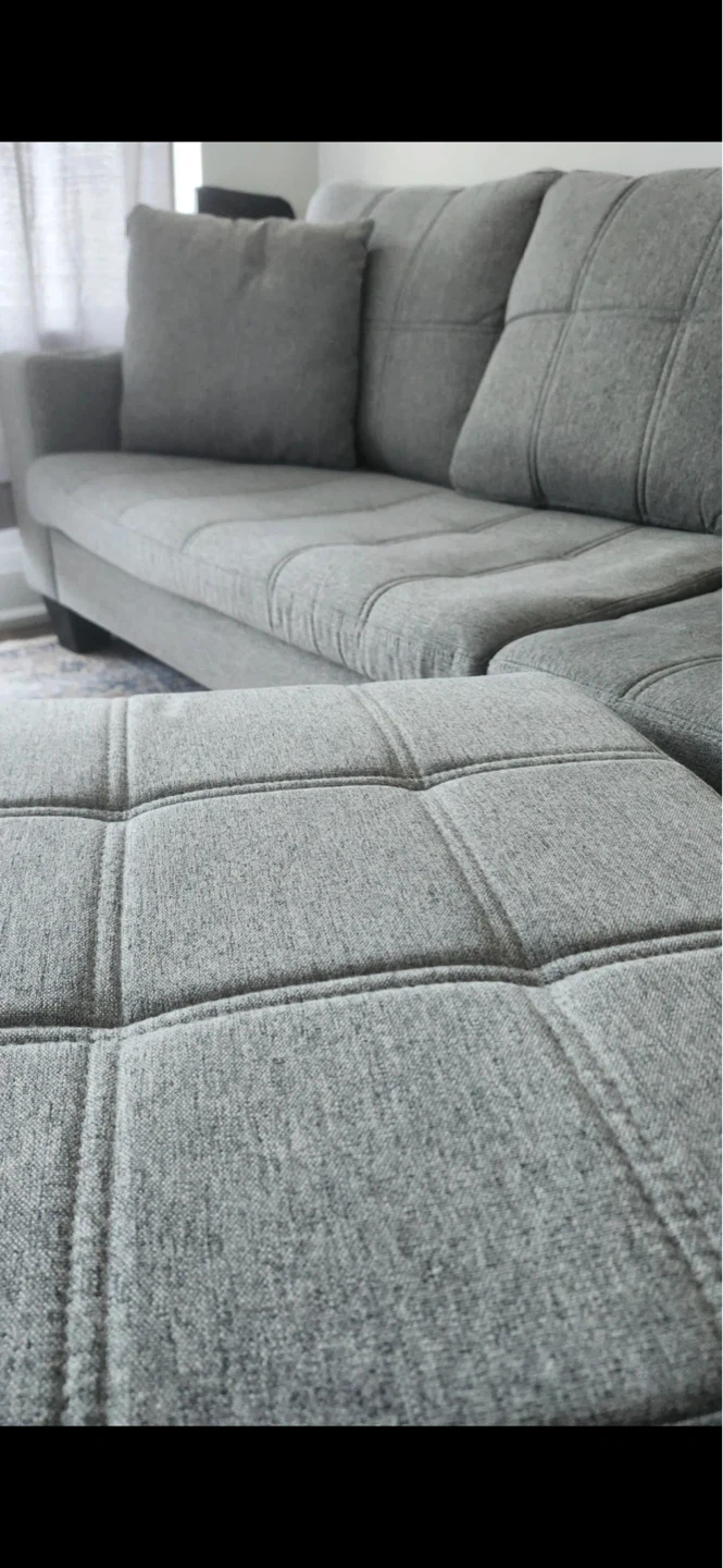 Grey Sectional Sofa with Ottoman - photo 4