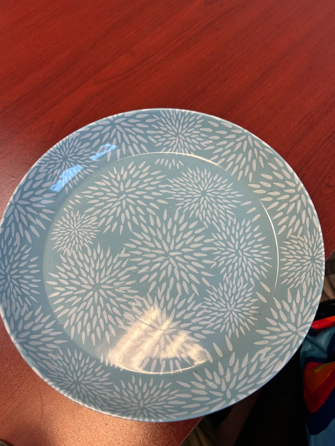 Set if 4 Light Blue Floral plastic Plate