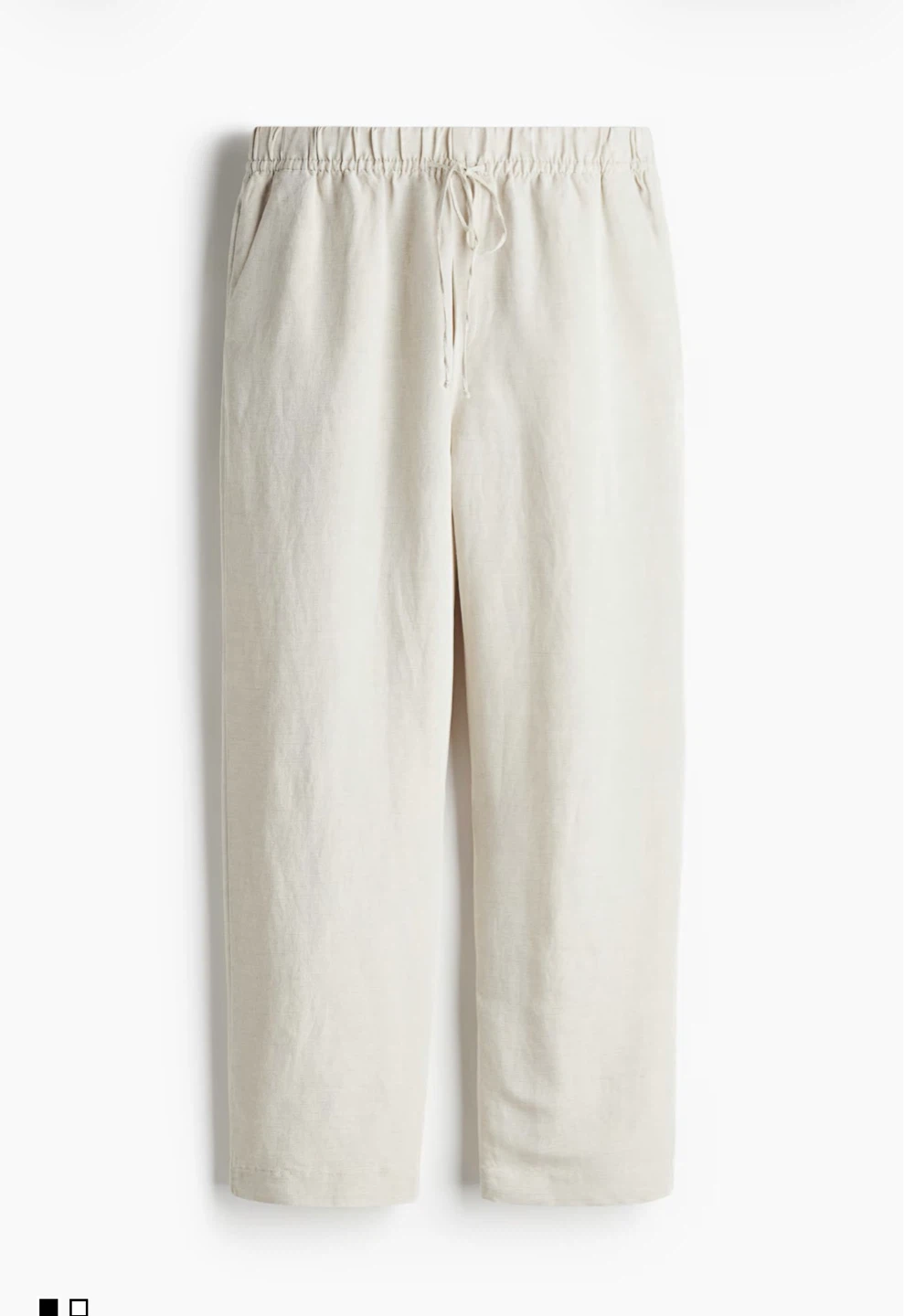 H&M linen blend nude tone summer flowy pants size small