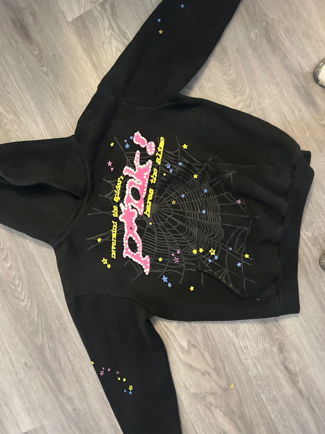 Black "Sp5der" Hoodie with Spiderweb Graphic - photo 2