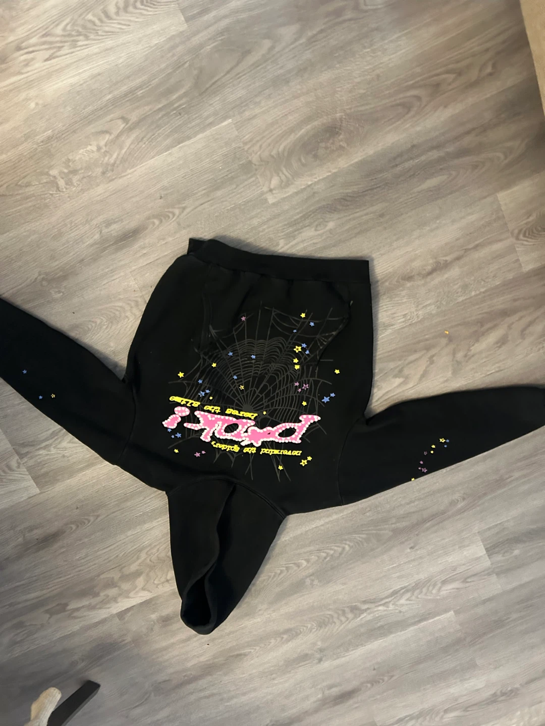 Black "Sp5der" Hoodie with Spiderweb Graphic - photo 3
