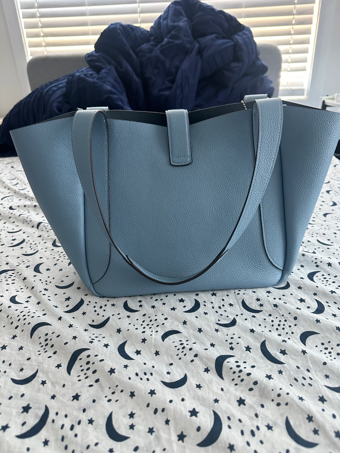 Coach Tote Bag - Light Blue Pebble Leather - photo 2