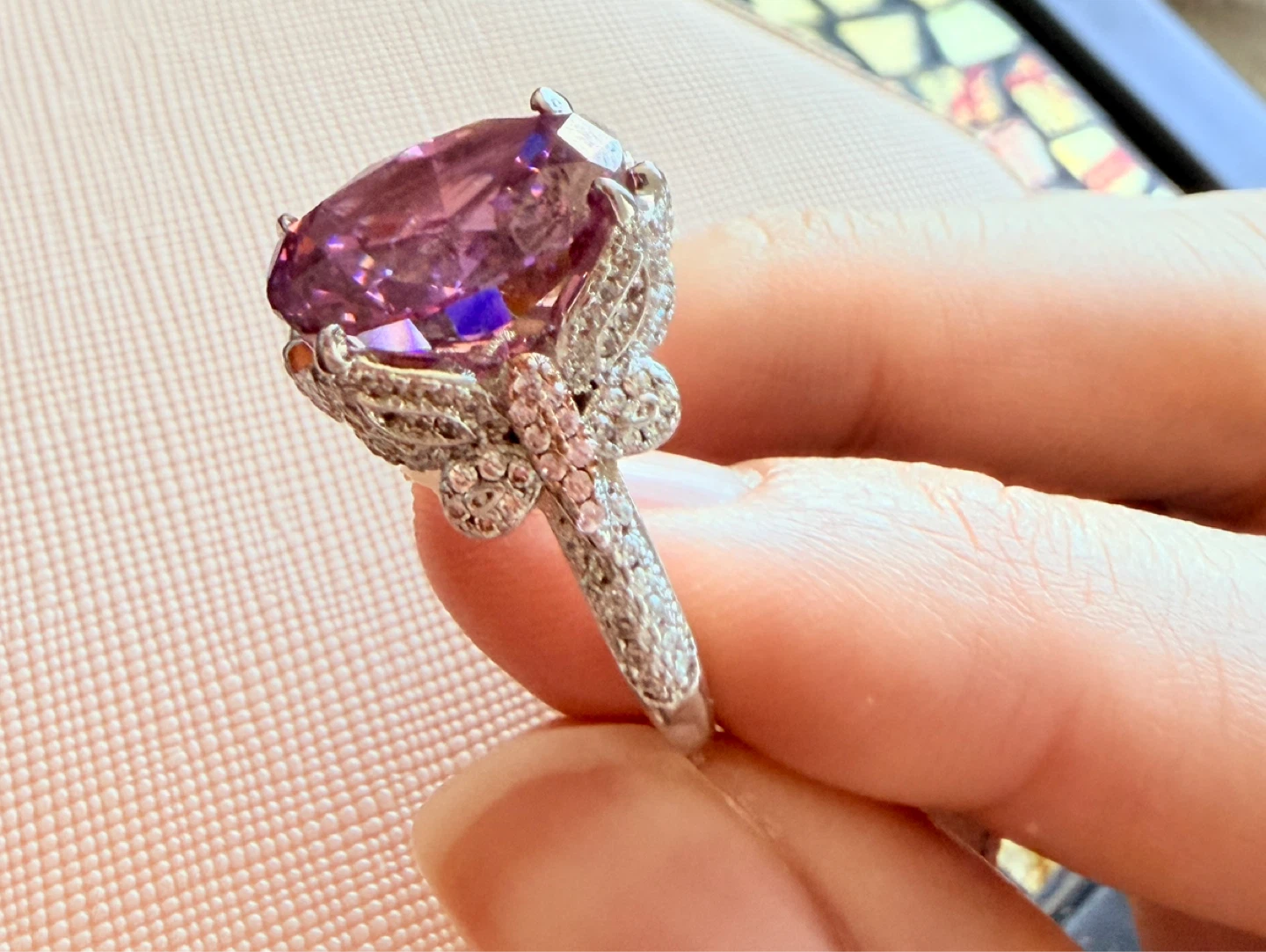 Purple Fashion Ring – Adjustable - photo 3