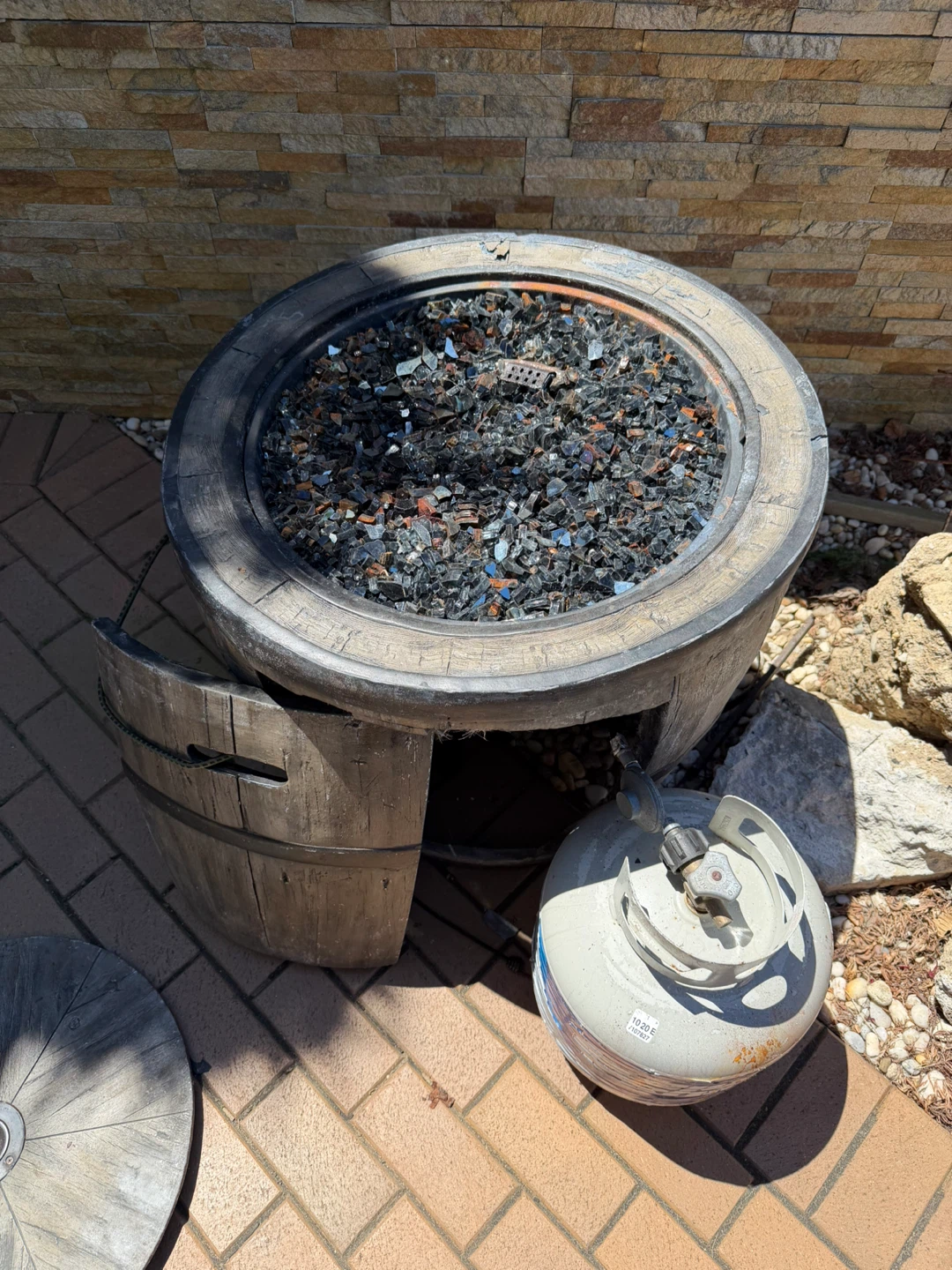 Rustic Barrel Propane Fire Pit - photo 2