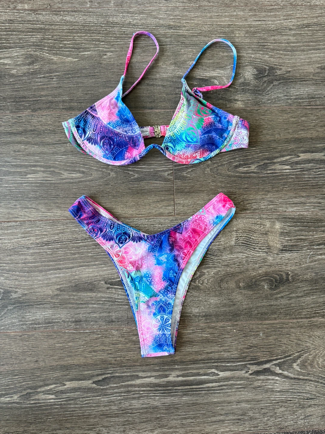 New SHEIN mandala Bikini Set with underwire size small