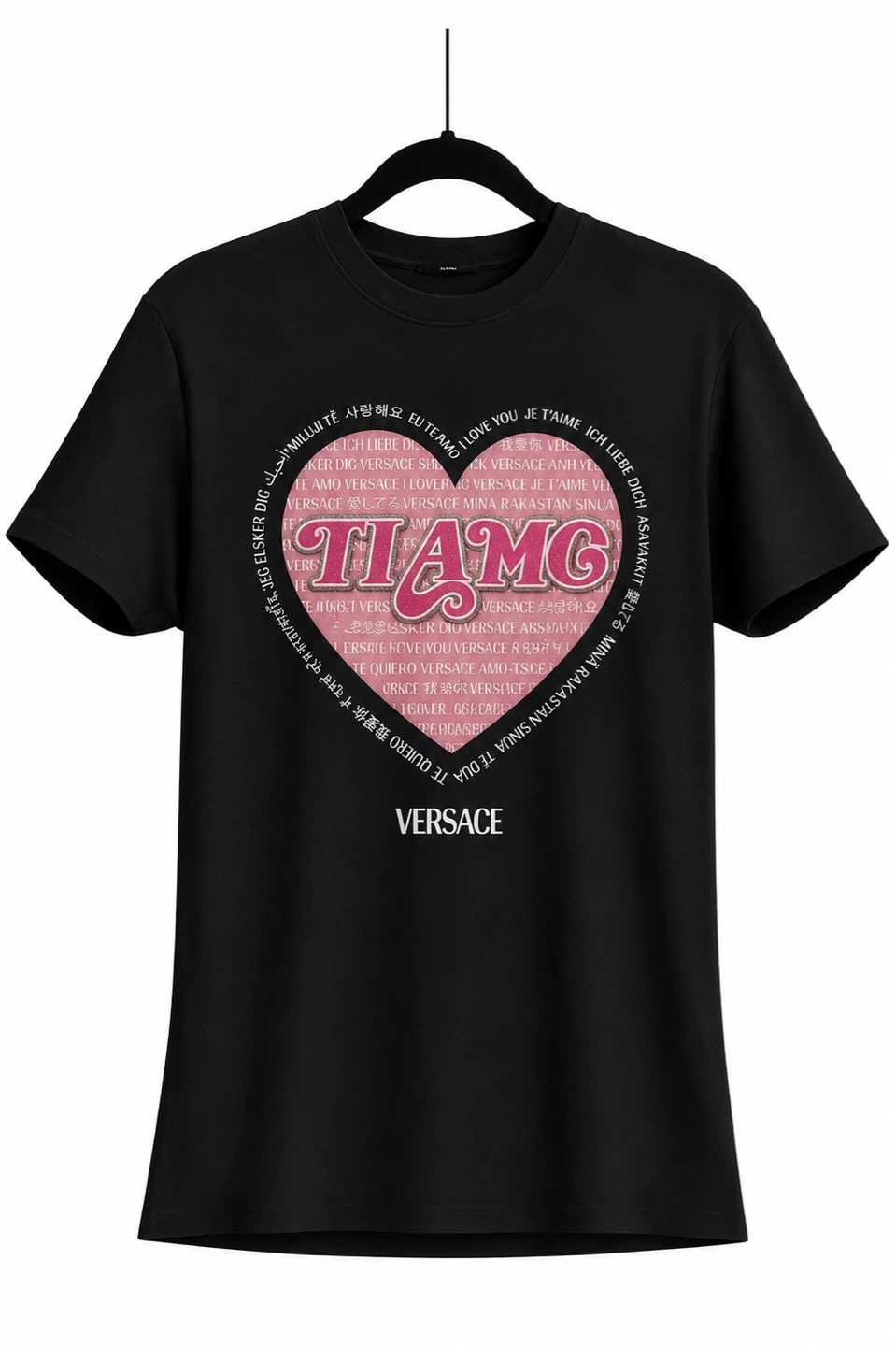 Versace Ti Amo Heart Logo Tee, Small