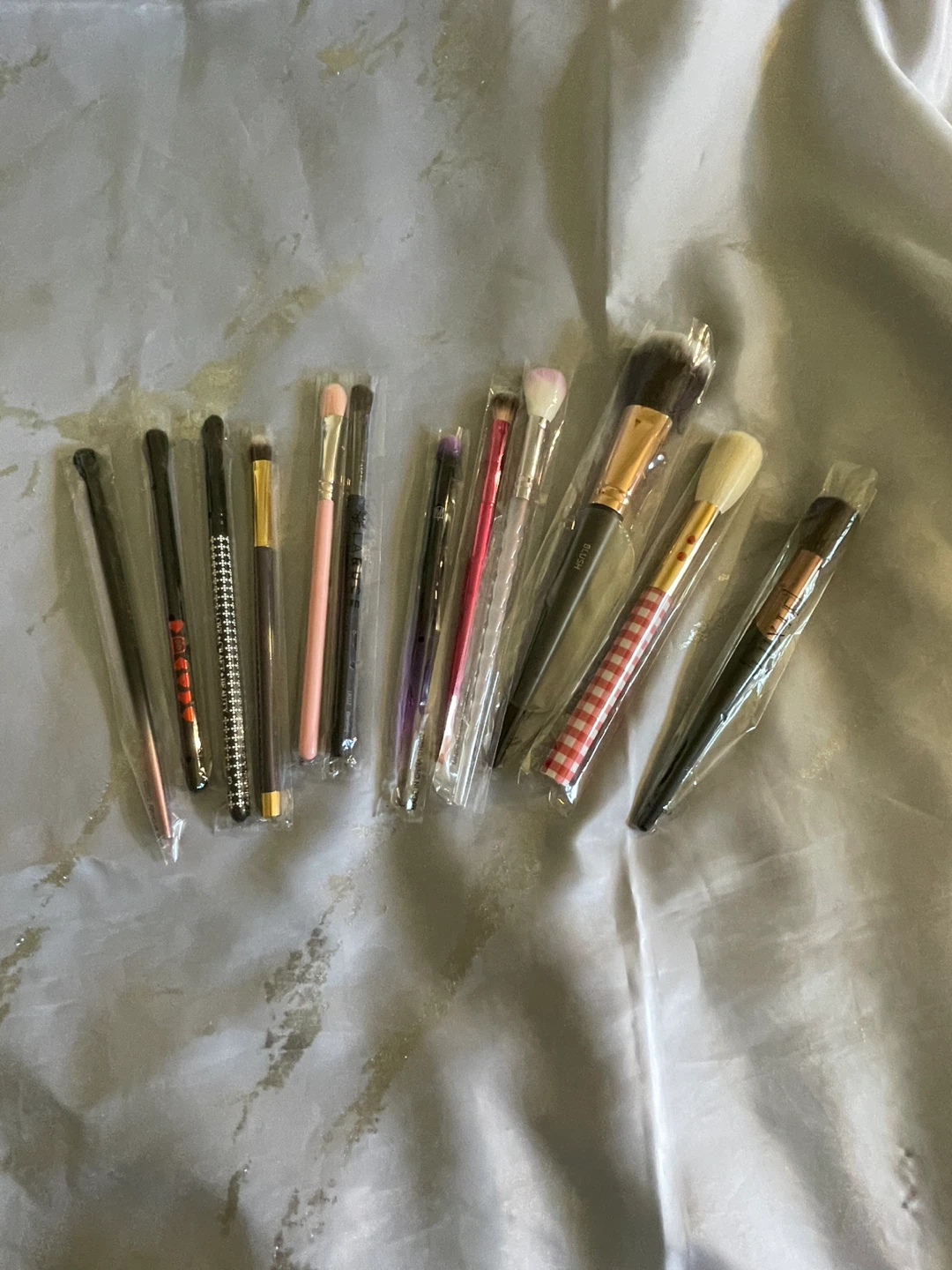 Variety of makeup brushes