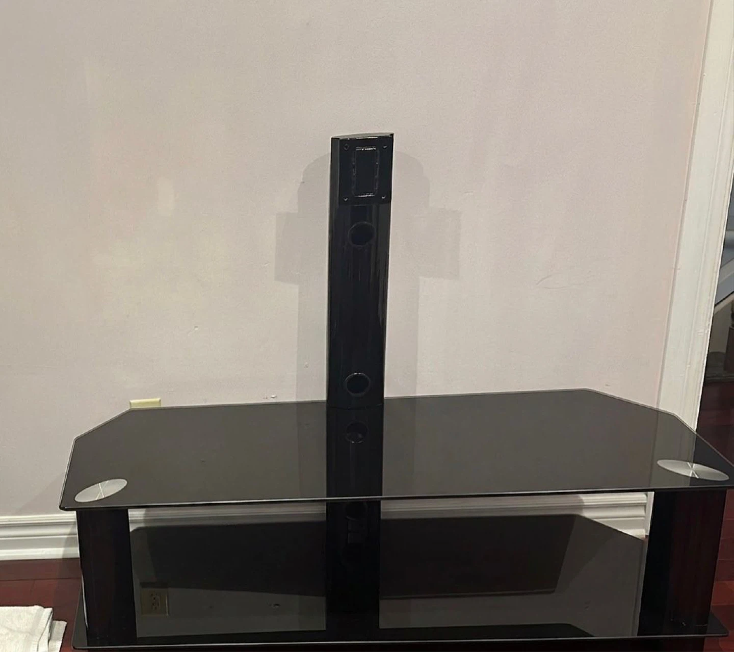 Black Glass TV Stand with Mount