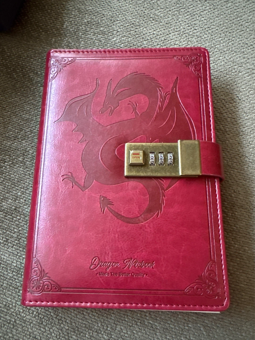 Dragon Notebook with Combination Lock