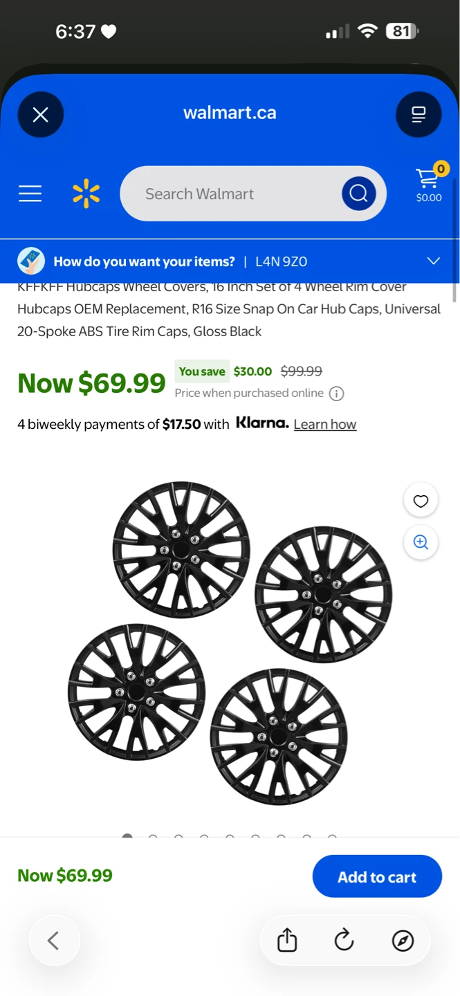 Vevor wheel covers black 16