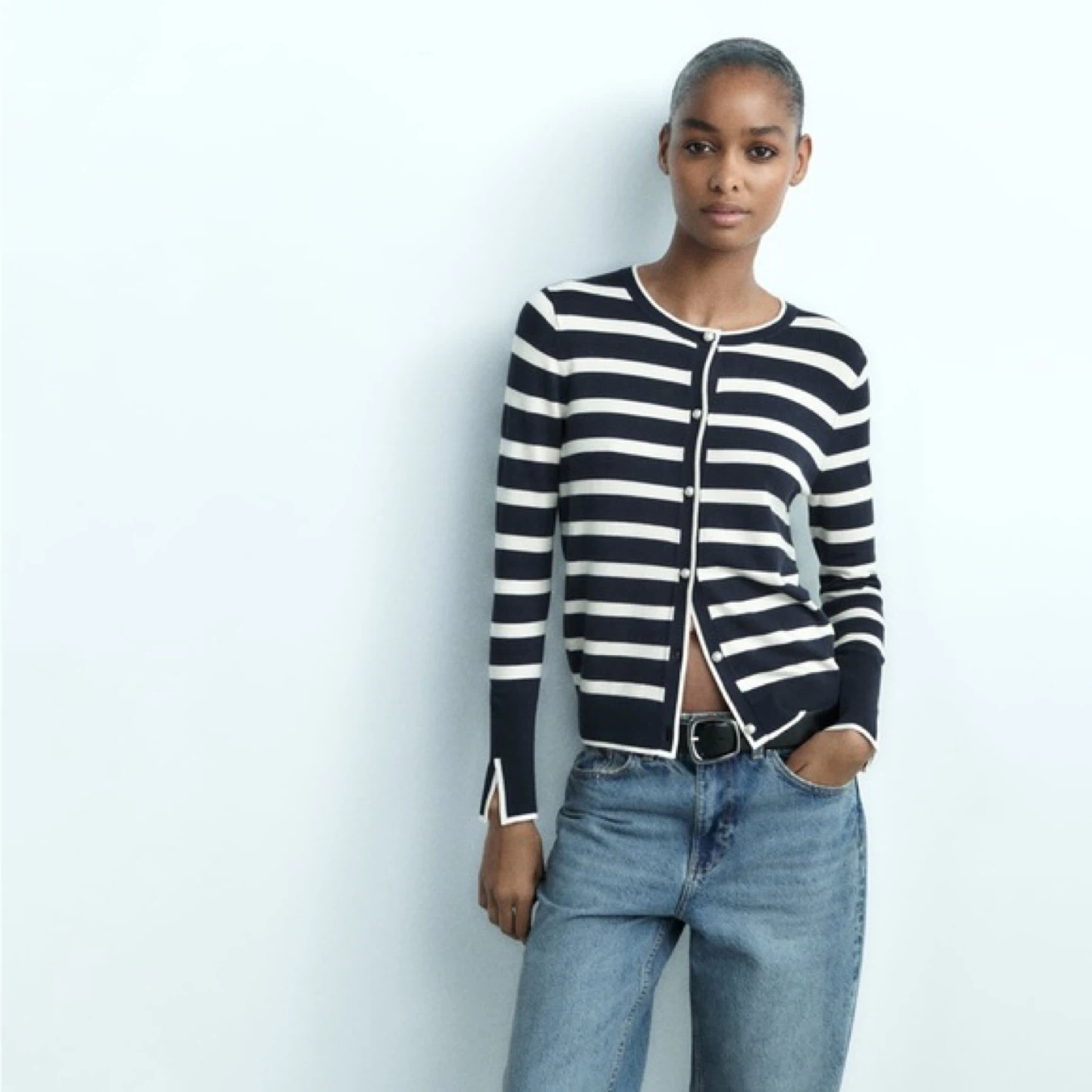 ZARA stripe knit cardigan top size small