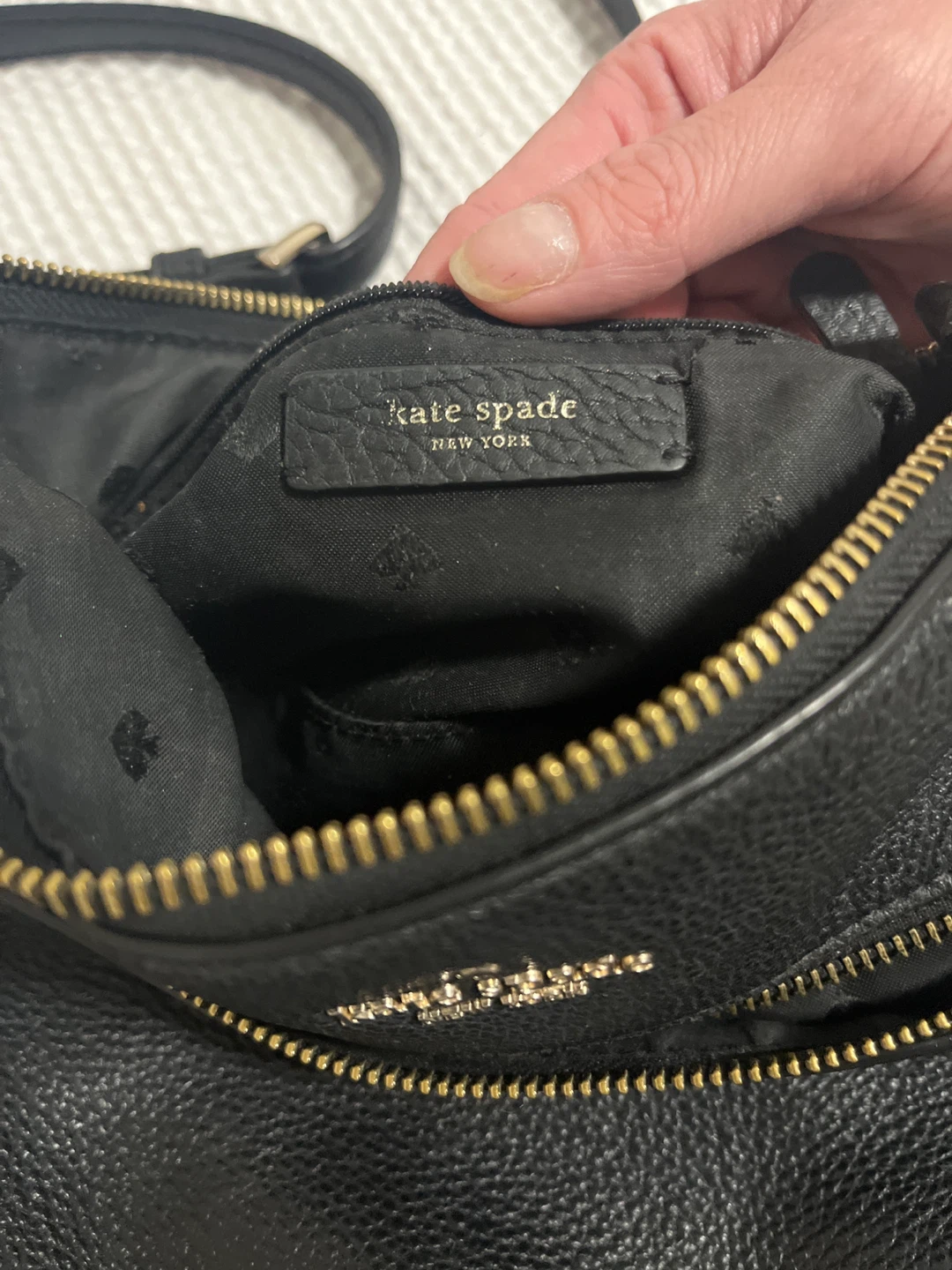 Vintage Kate Spade Black Leather Crossbody Bag - photo 2