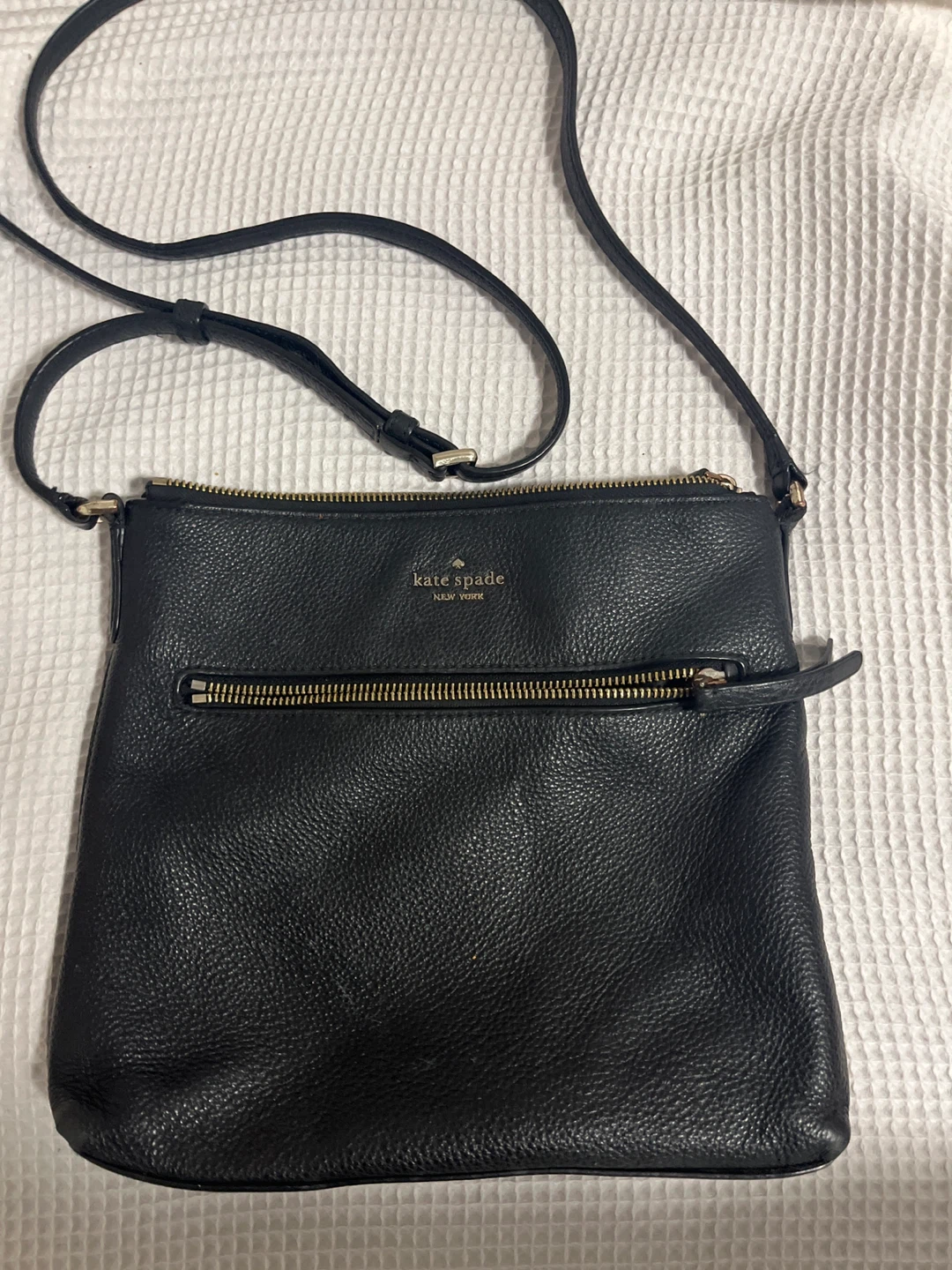 Vintage Kate Spade Black Leather Crossbody Bag