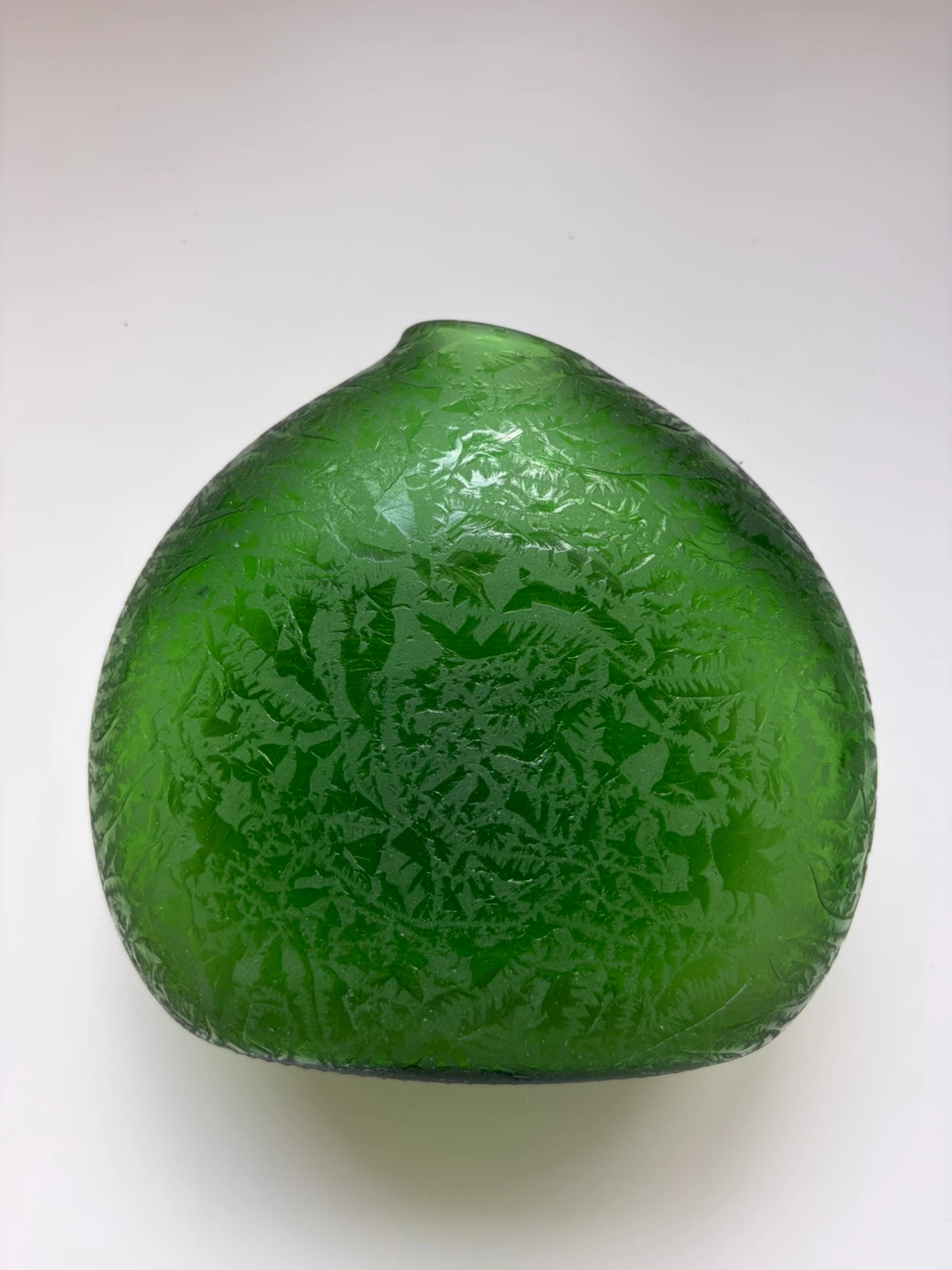 Green Textured Glass Vase