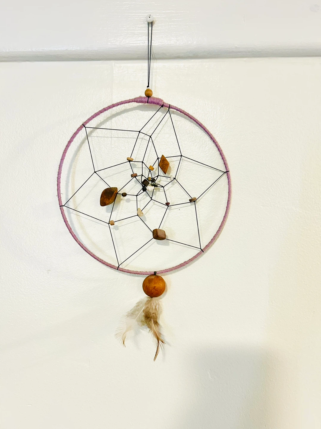 Handmade Dream Catcher with Feathers and Beads