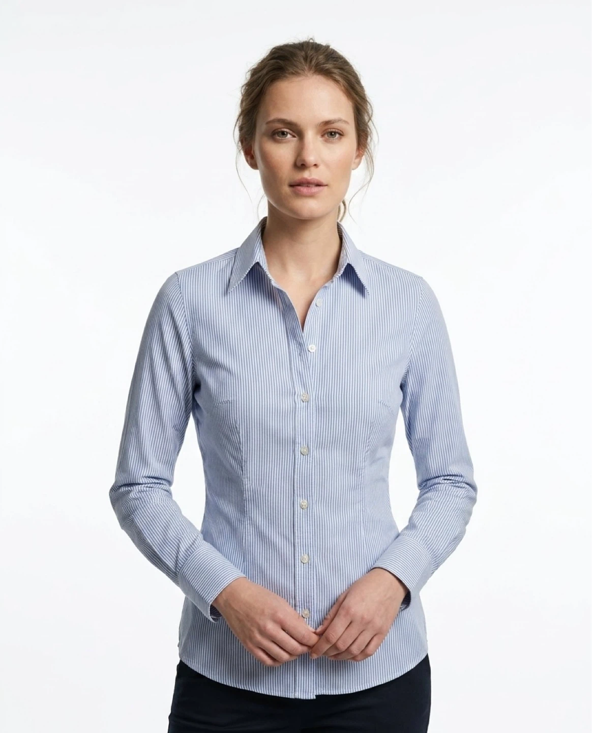 JACOB cotton  form fitting stripe blouse size XS