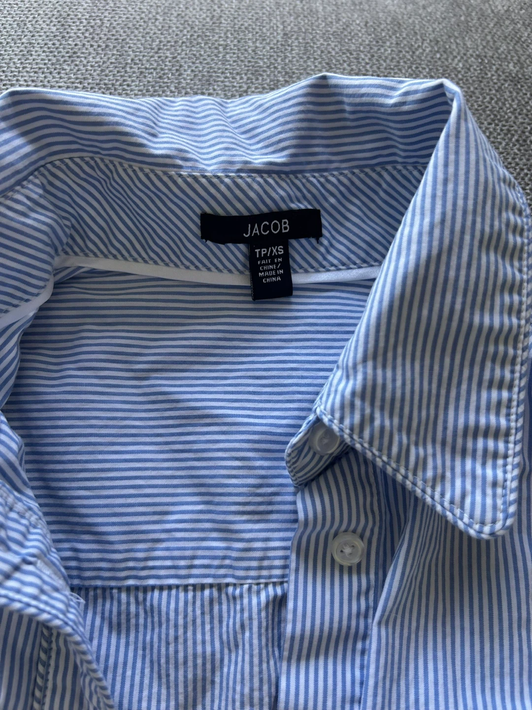 JACOB cotton  form fitting stripe blouse size XS - photo 5