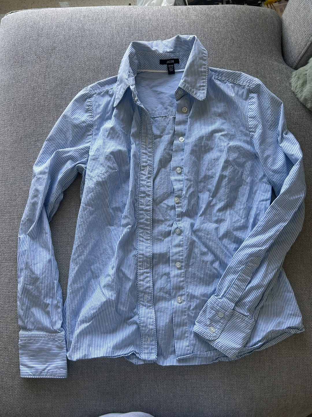 JACOB cotton  form fitting stripe blouse size XS - photo 2