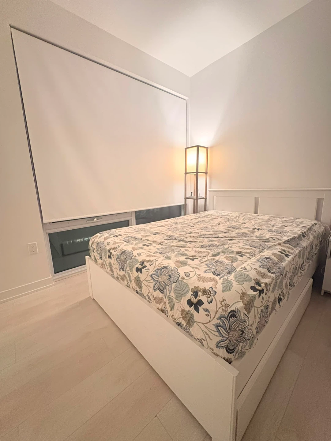 White Full Bed Frame with Storage Drawers and Mattress